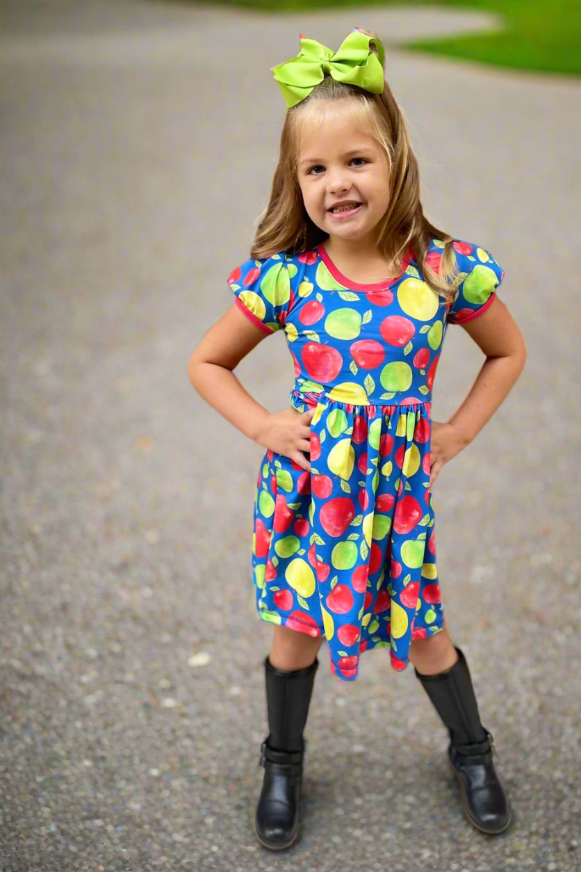 Apple Butter Puff Sleeve Lap Dress (ships in 2 weeks)