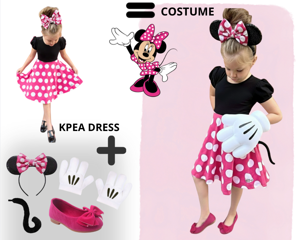 Classic Minnie Puff Sleeved Lap Dress (ships in 2 weeks)