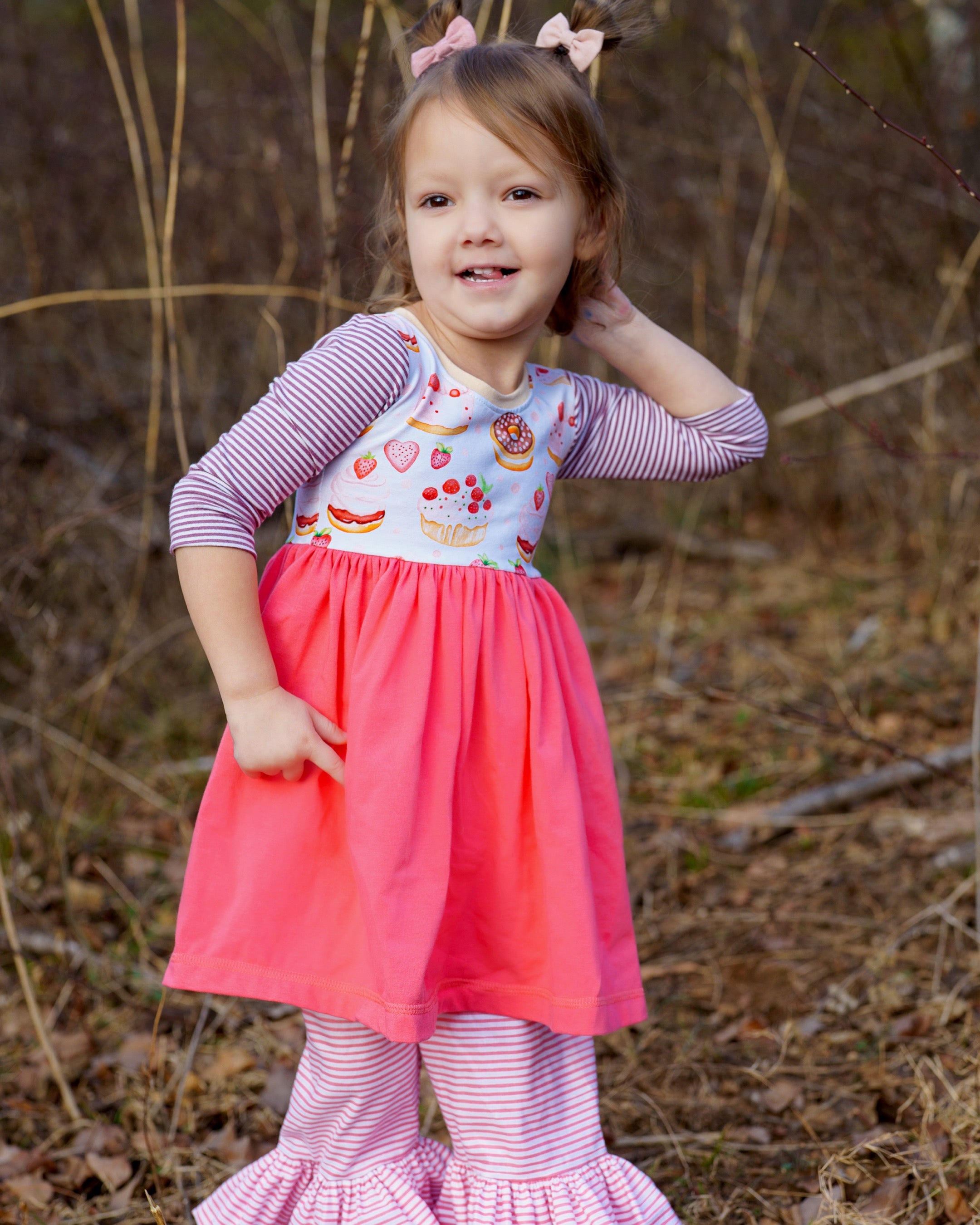 Sweet Treats 3/4 Sleeve Lap Dress (ships in 2 weeks)