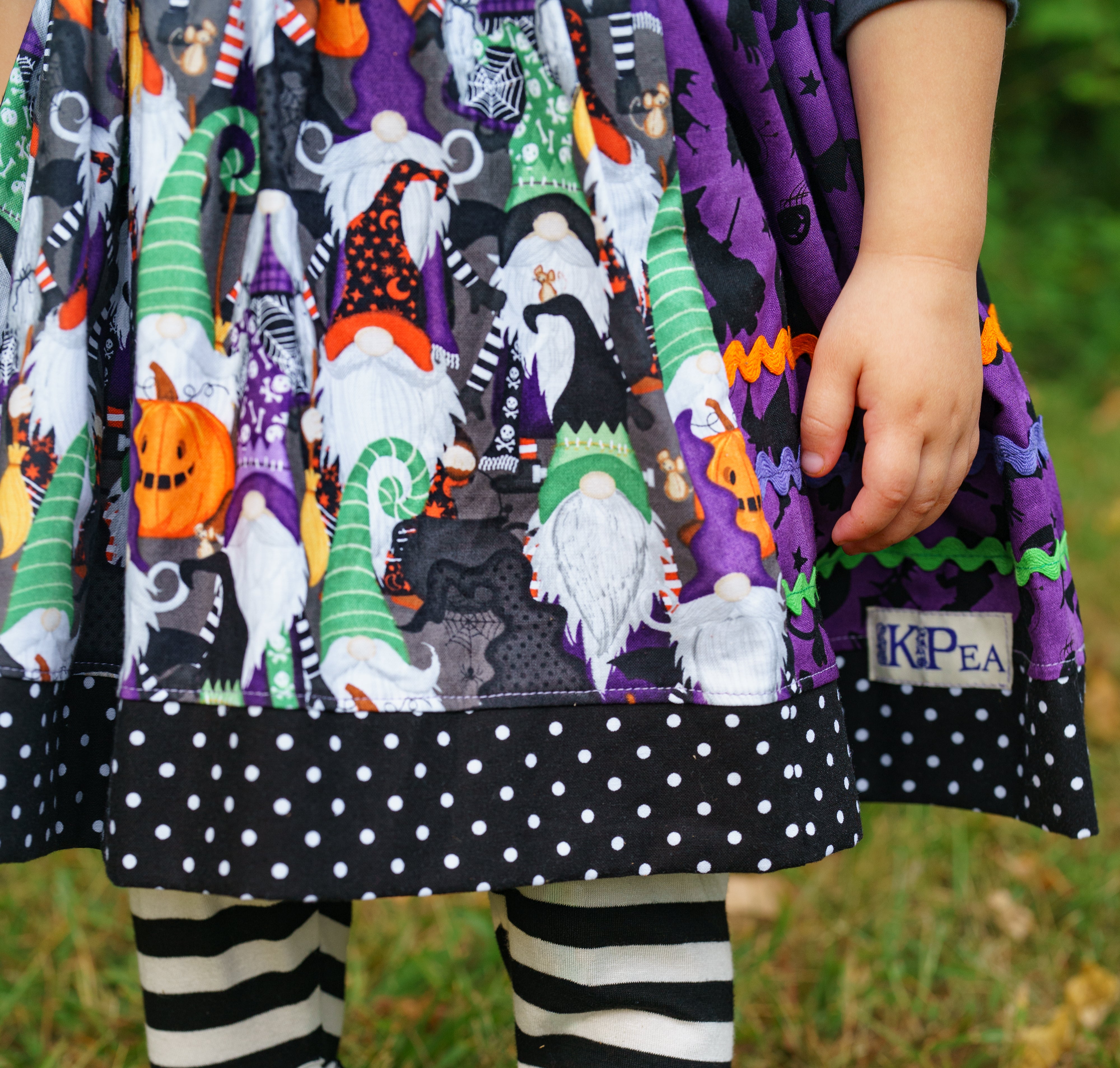 Trick or Treat With My Gnomies 3/4 Dress (ships in 2 weeks)