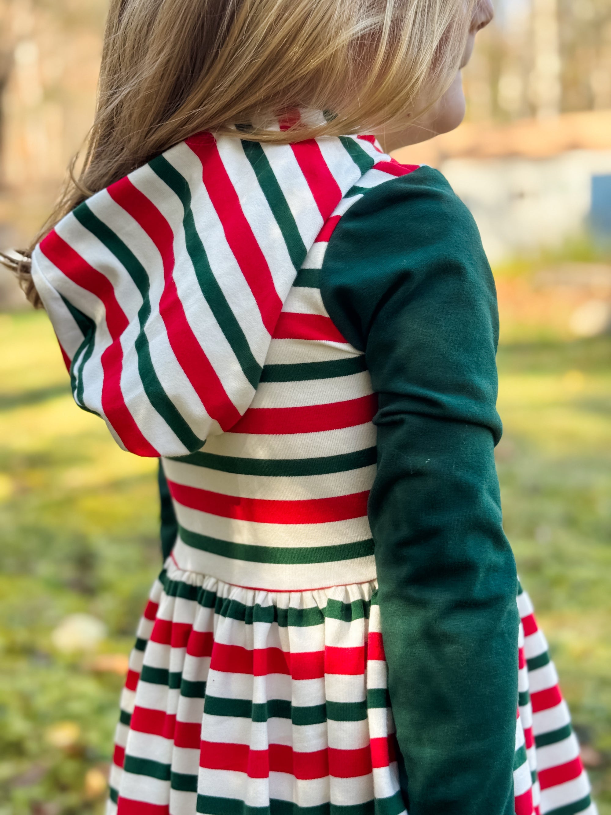 Candy Cane Lane Hooded Lap Dress (ships in 2 weeks)