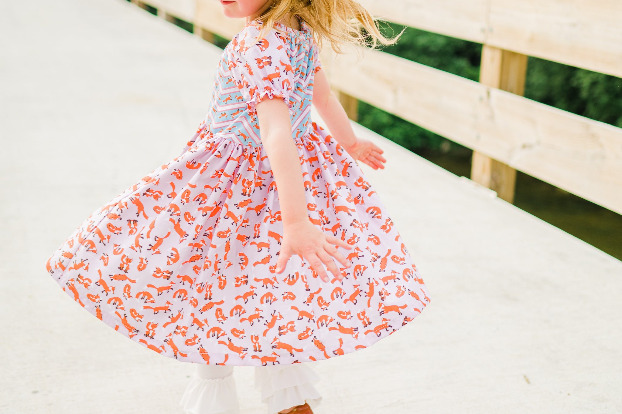 Frolicking Fox Peasant Dress