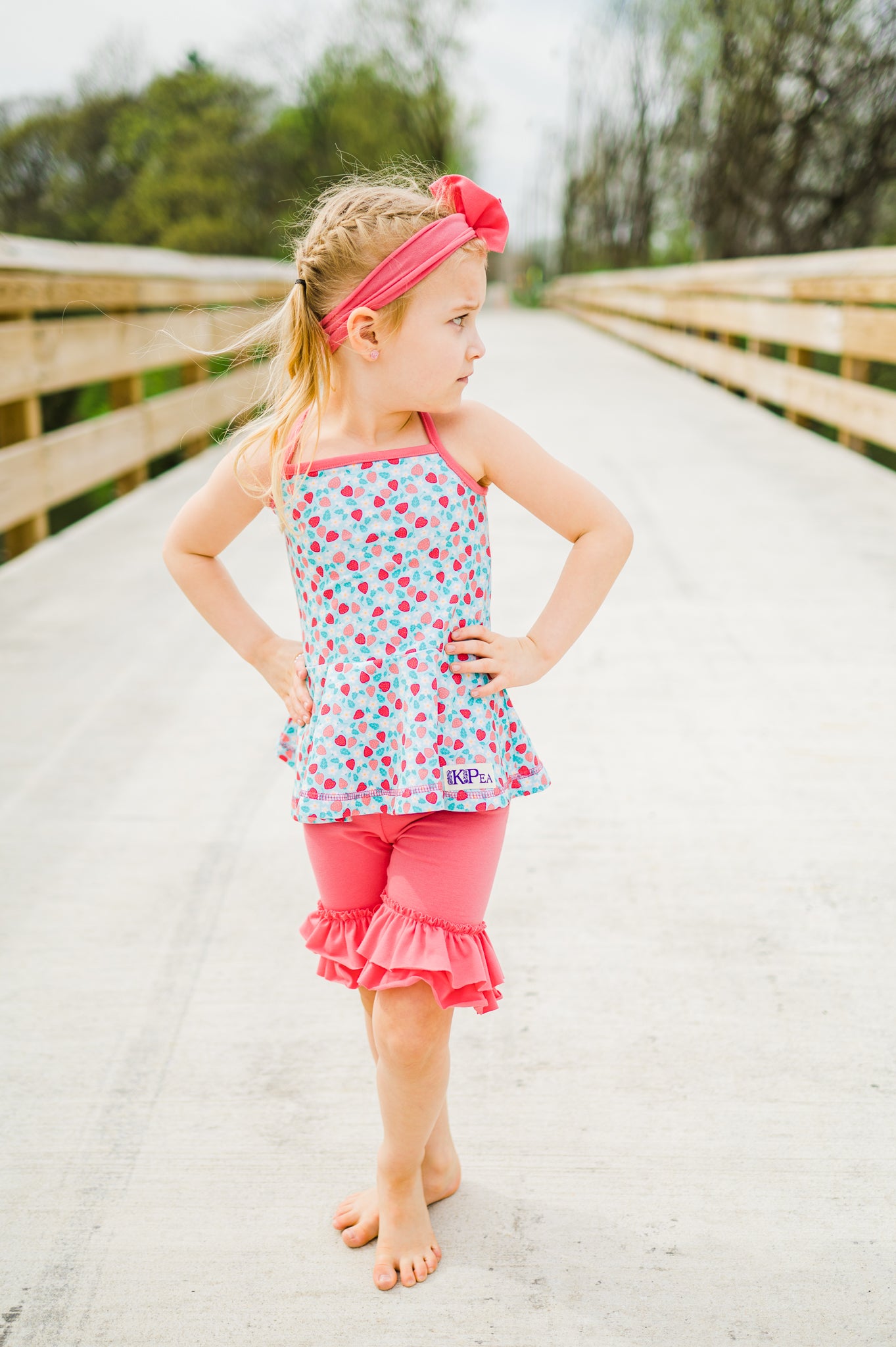 Coral Ruffle Shorties (ships in 2 weeks)