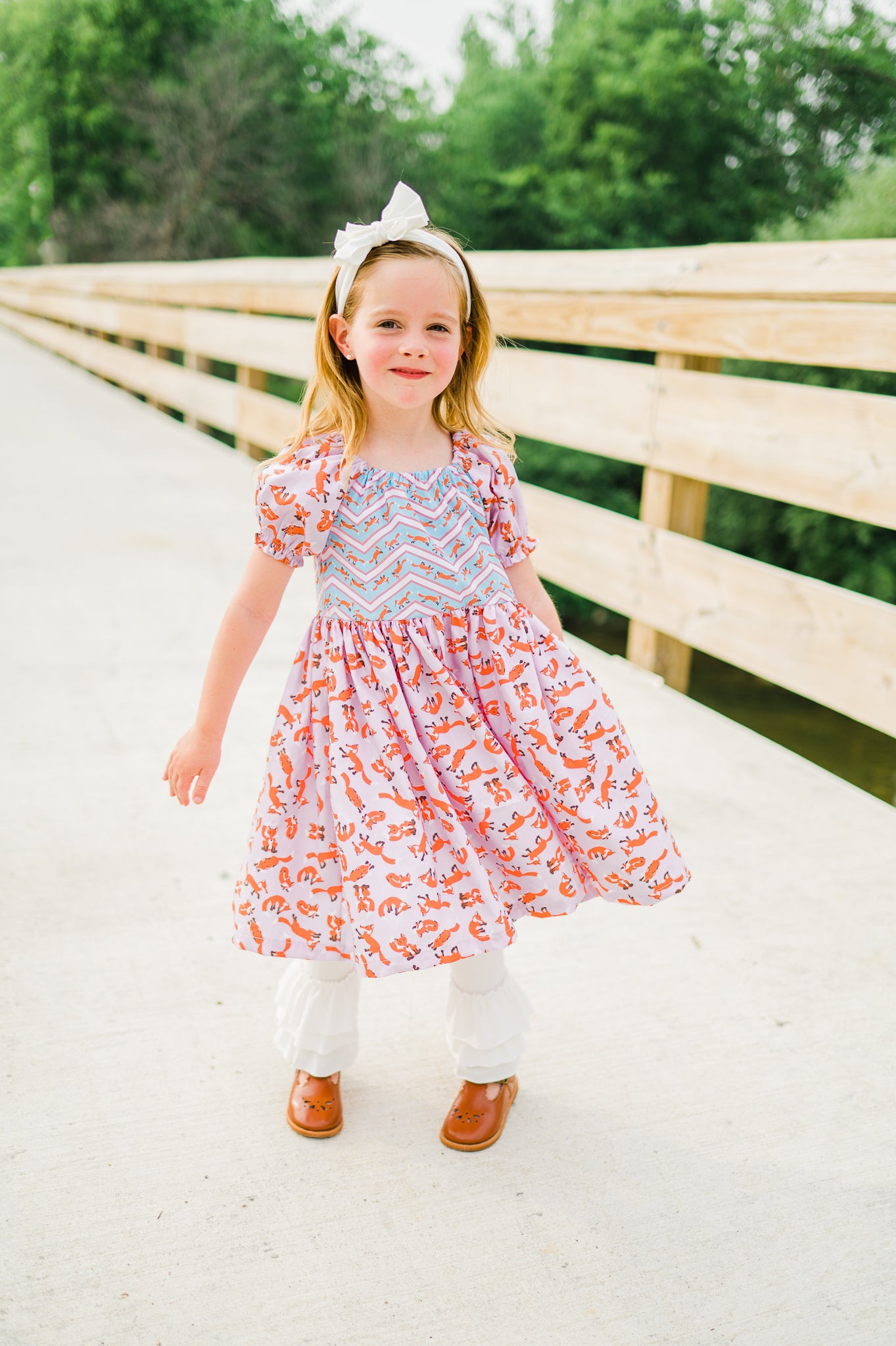 Frolicking Fox Peasant Dress (ships in 2 weeks)