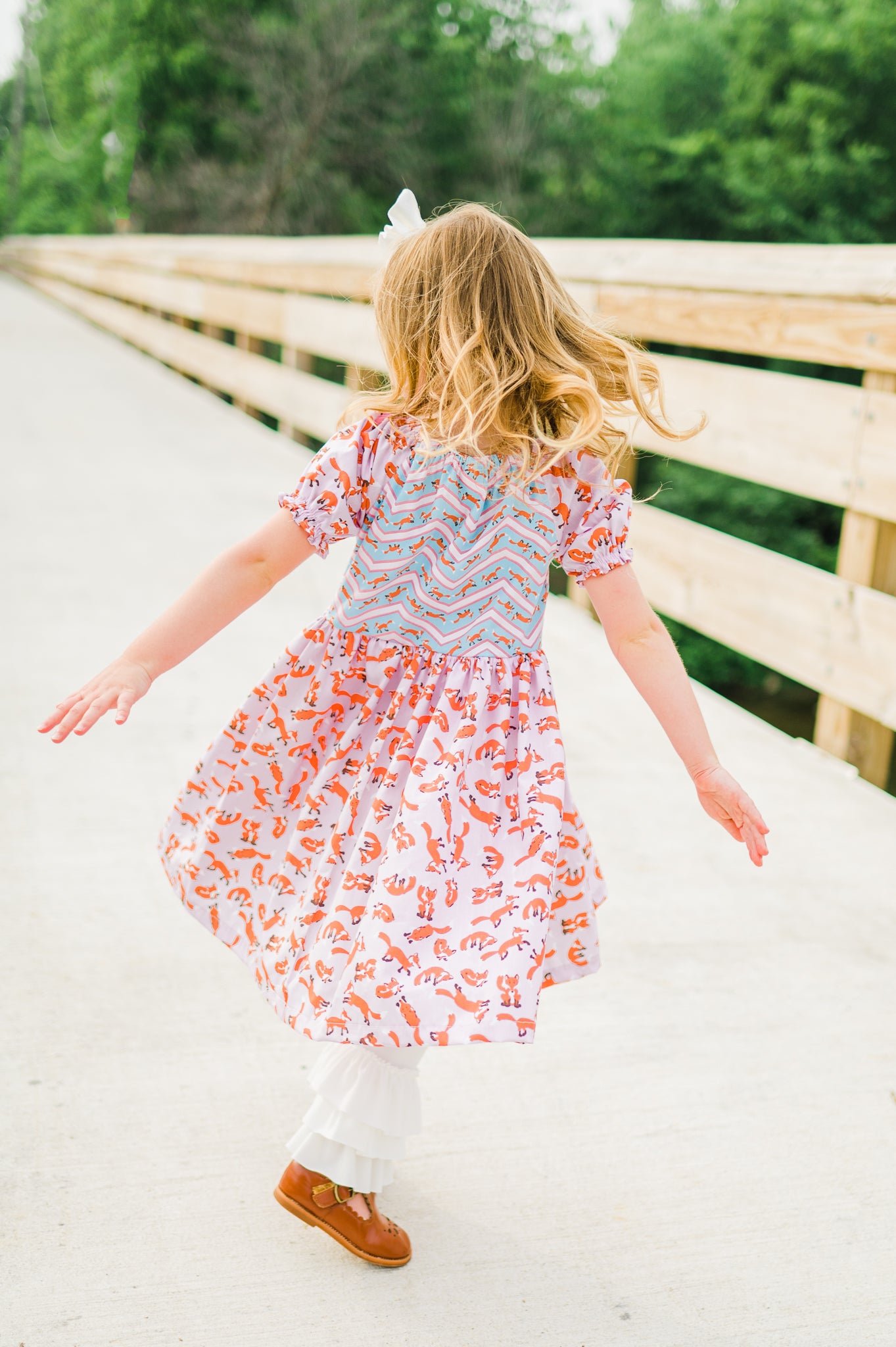 Frolicking Fox Peasant Dress (ships in 2 weeks)