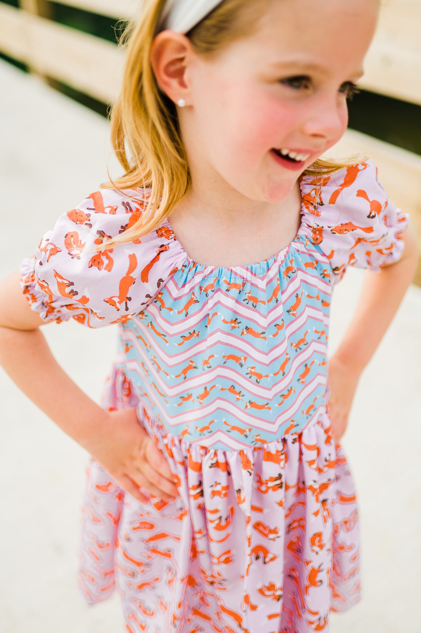 Frolicking Fox Peasant Dress (ships in 2 weeks)