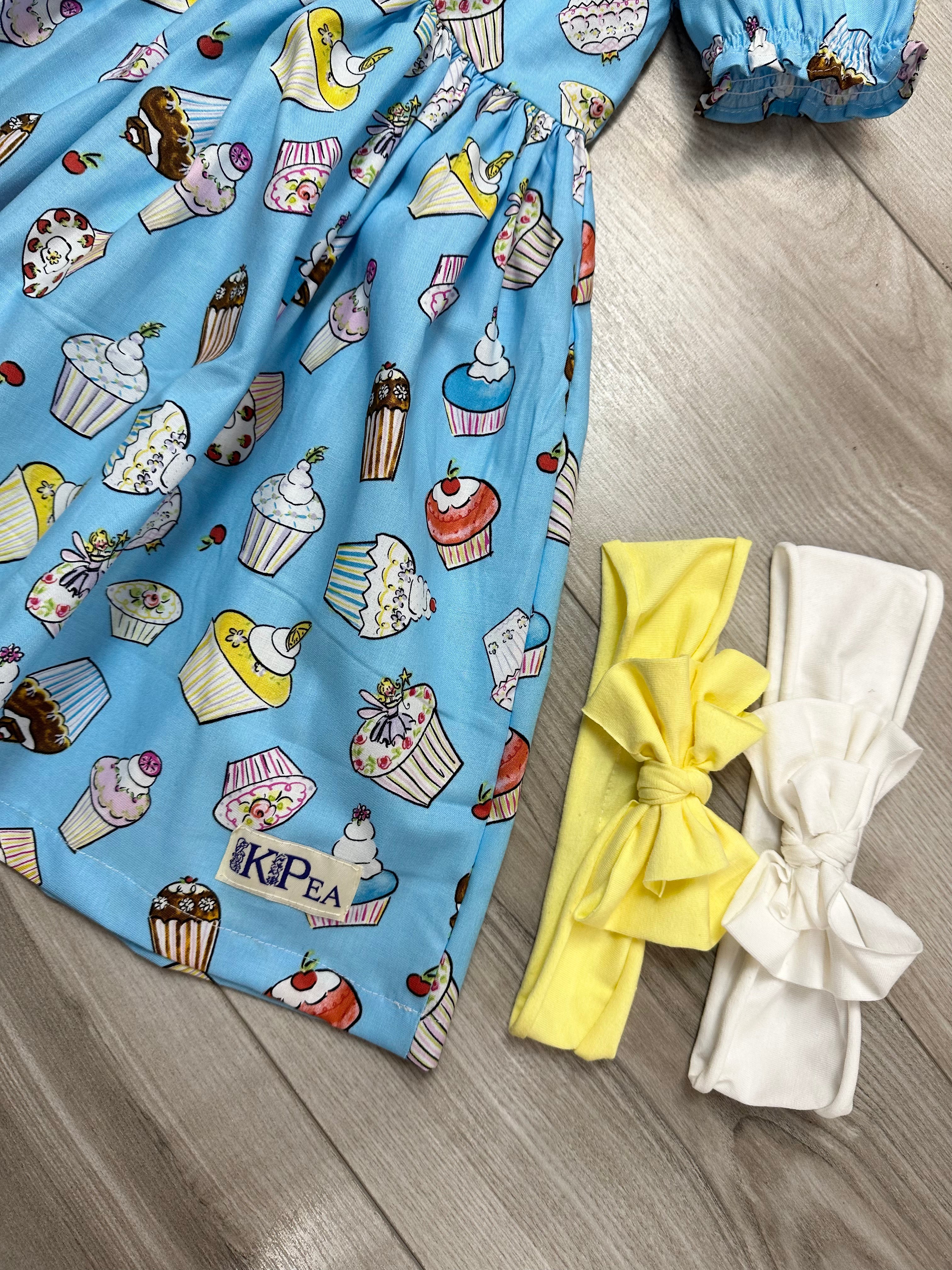 Cupcake Peasant Puff Sleeved Twirl dress (ships in 2 weeks)