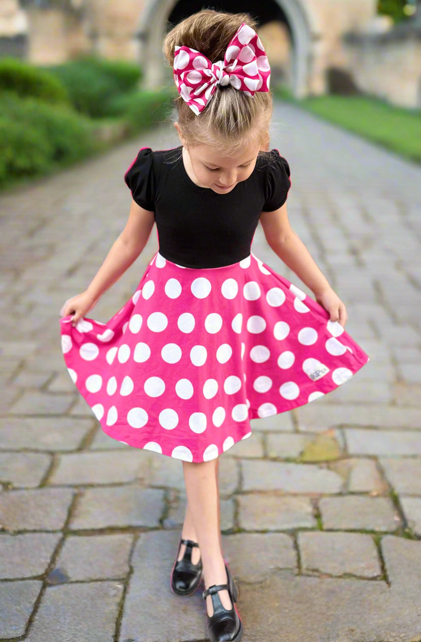 Classic Minnie Puff Sleeved Lap Dress (ships in 2 weeks)