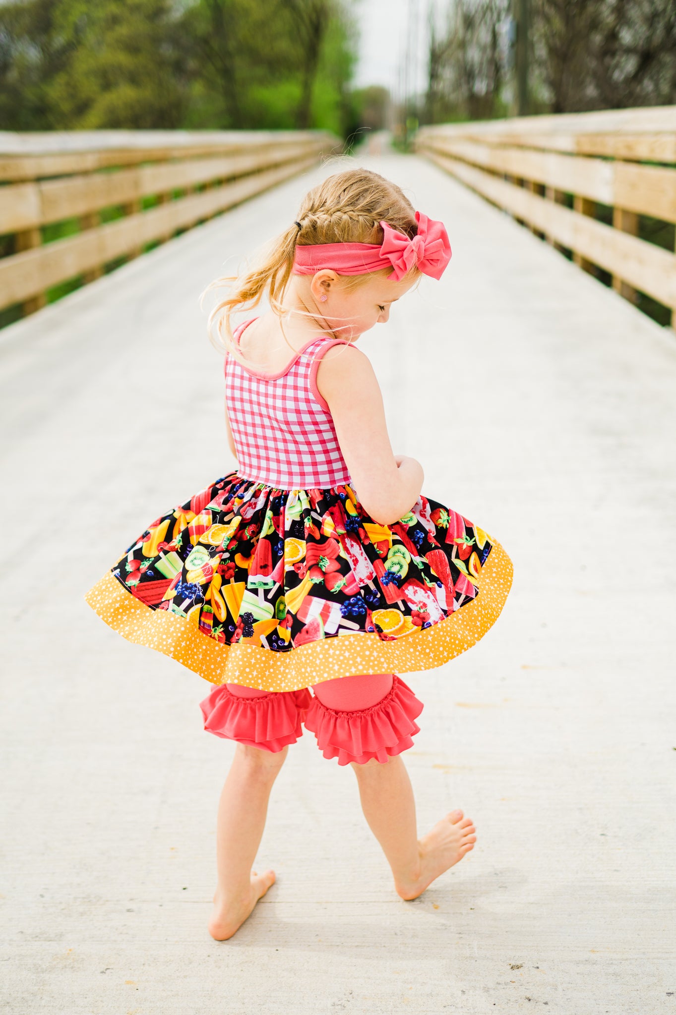 Coral Ruffle Shorties (ships in 2 weeks)