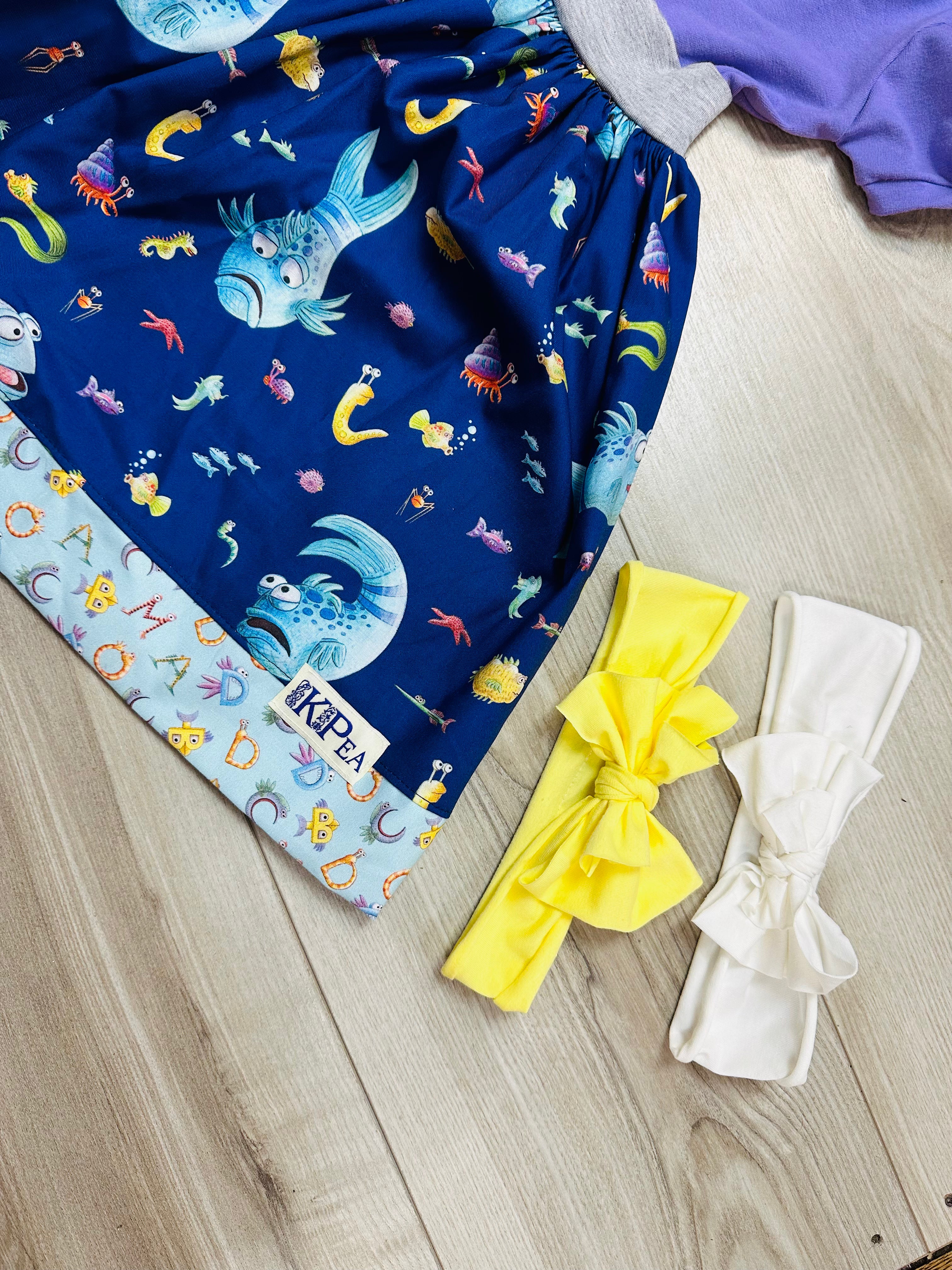 Pout-Pout Fish Puff Sleeved Twirl dress