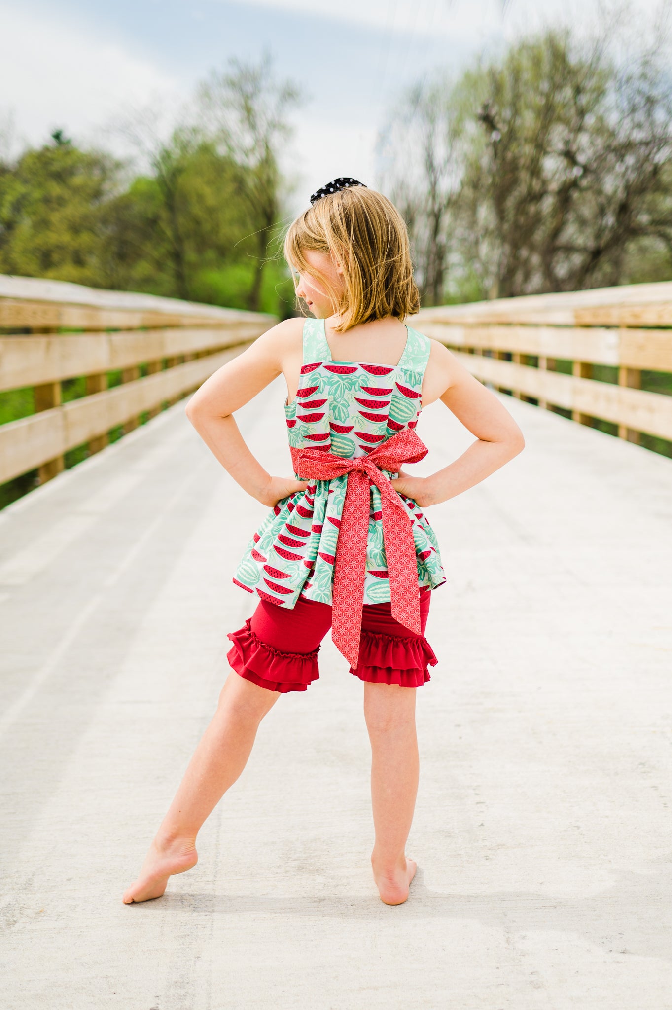 Sweet Watermelon Twirl Knot-Top(Ships in 2 Weeks)
