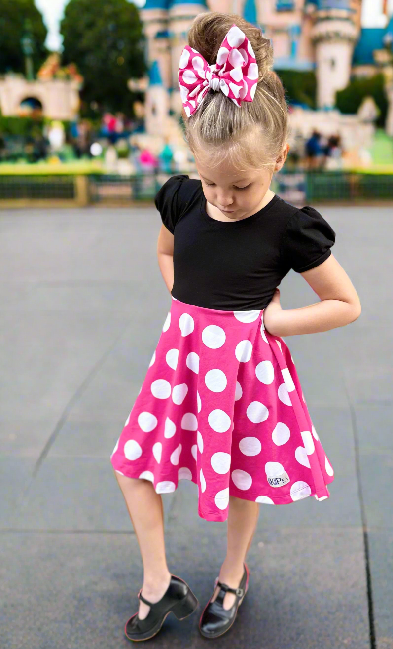 Classic Minnie Puff Sleeved Lap Dress (ships in 2 weeks)