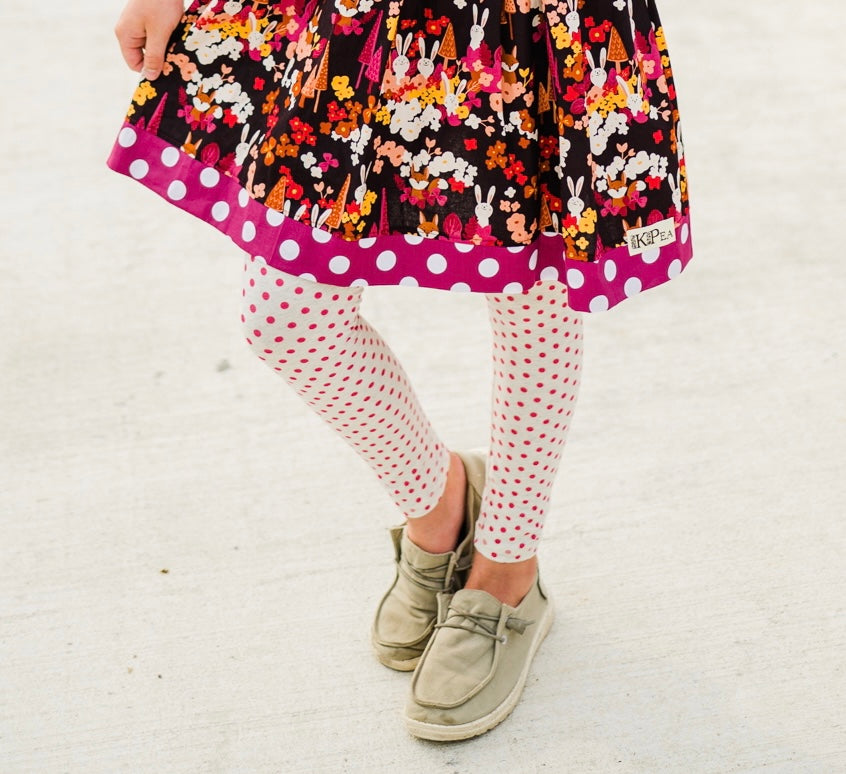 Hot Pink Dot Yoga Waistband Leggings
