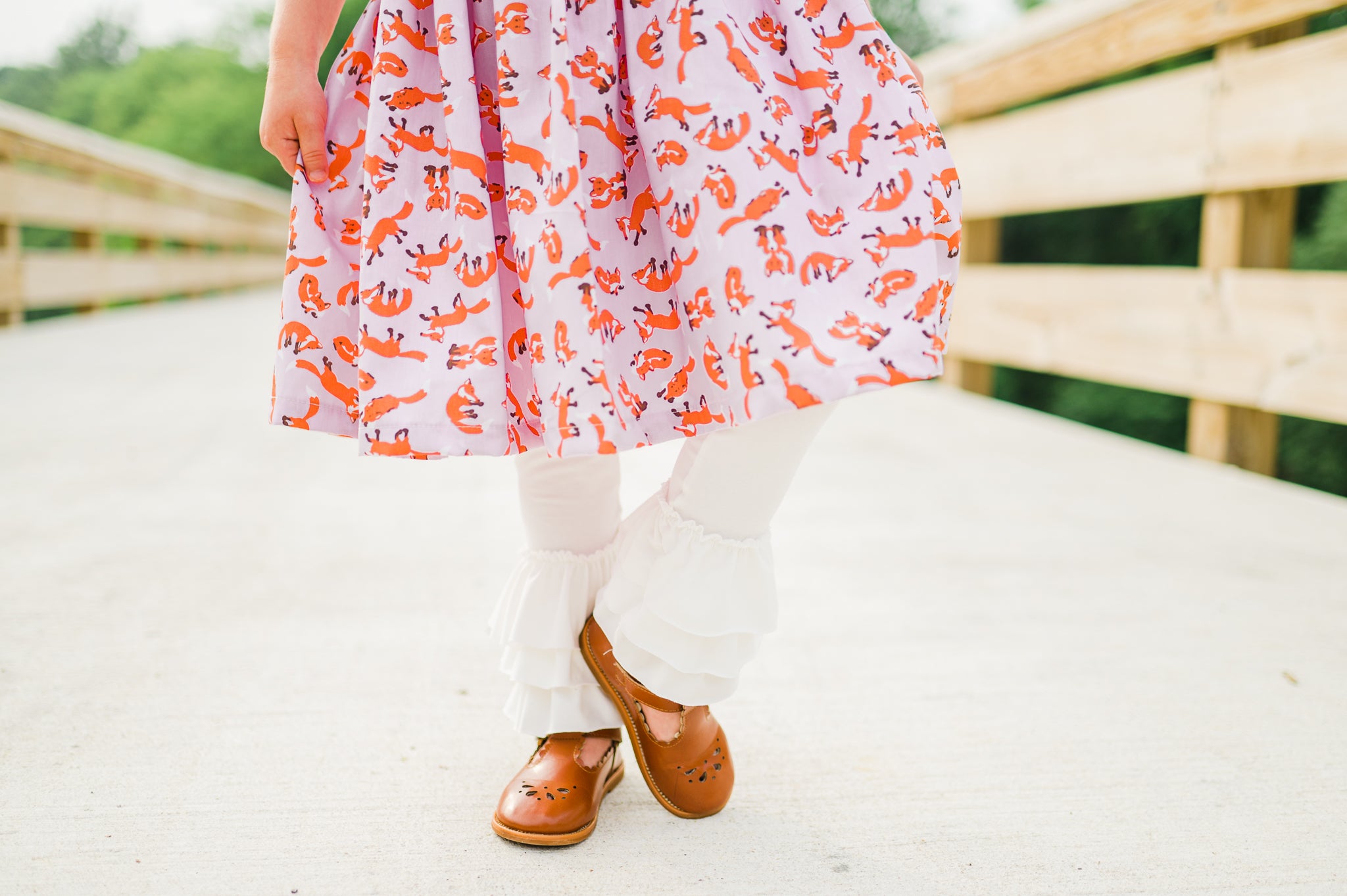 Frolicking Fox Peasant Dress (ships in 2 weeks)