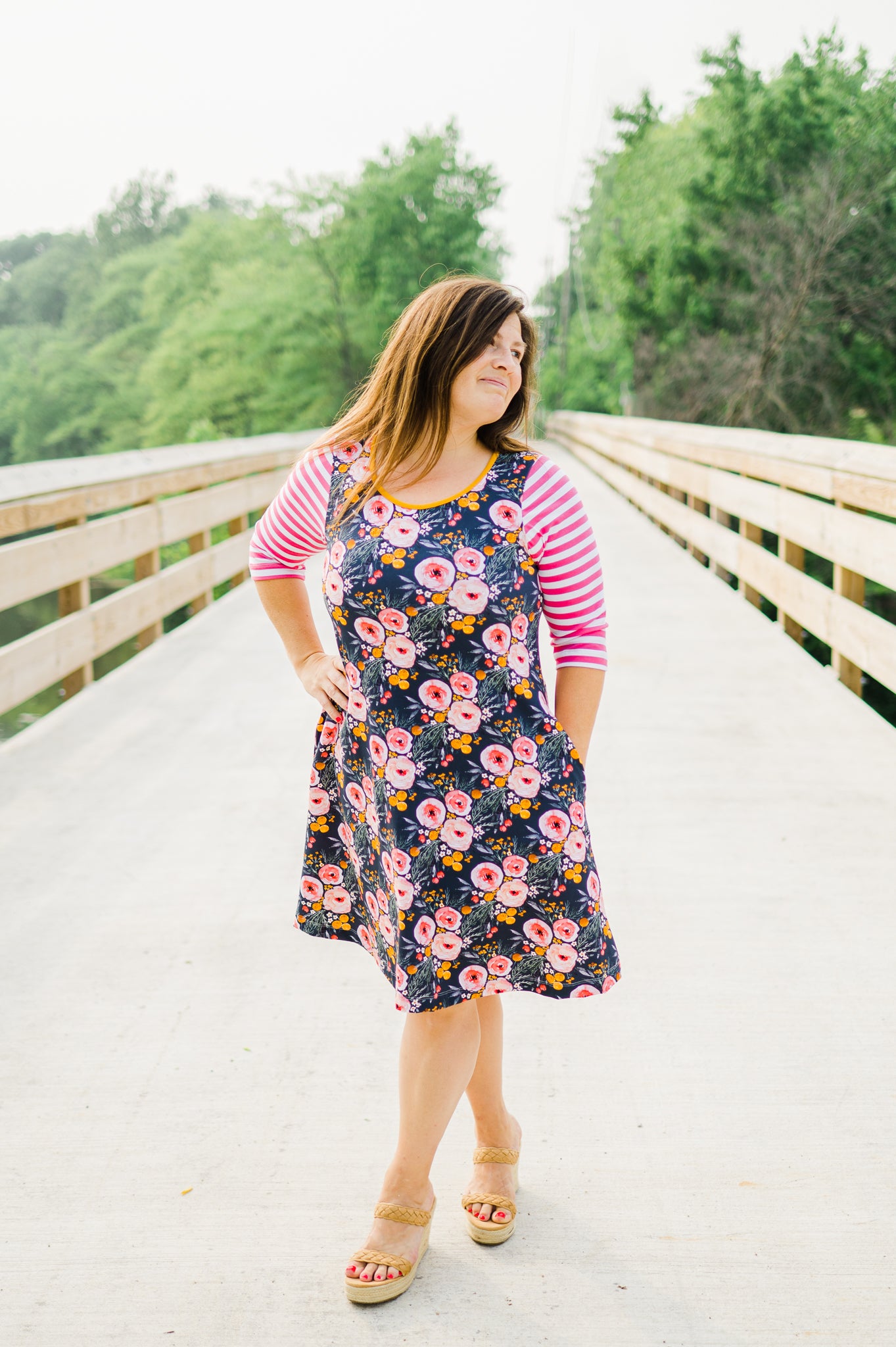 Fall Floral Sarah Swing Ladies Dress (ships in 2 weeks)