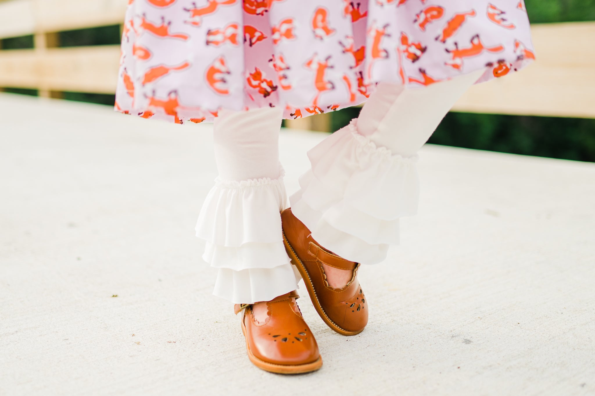 Eggshell Triple Ruffle Leggings (ships in 2 weeks)