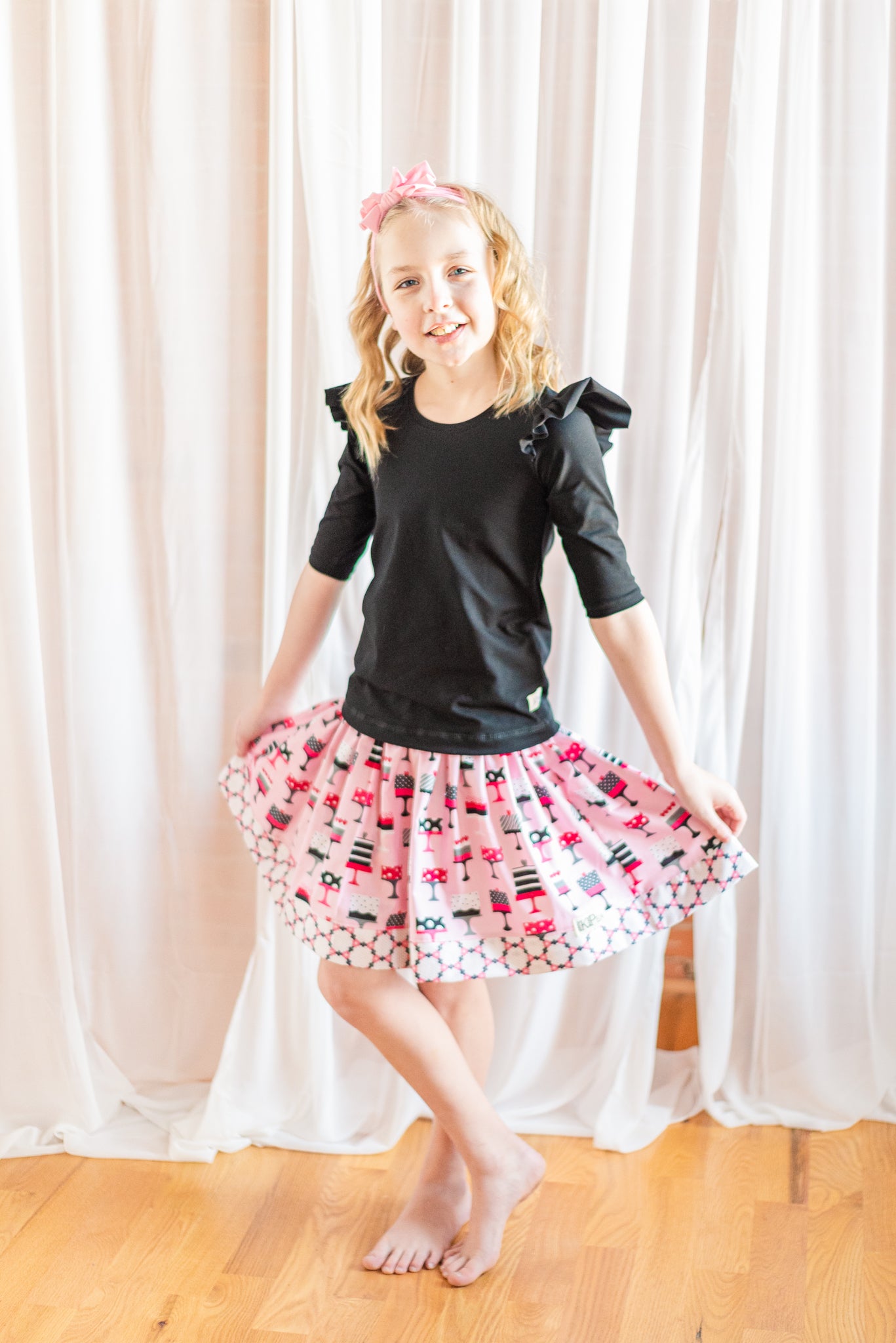 Basic Black Alyssa Flutter Tee