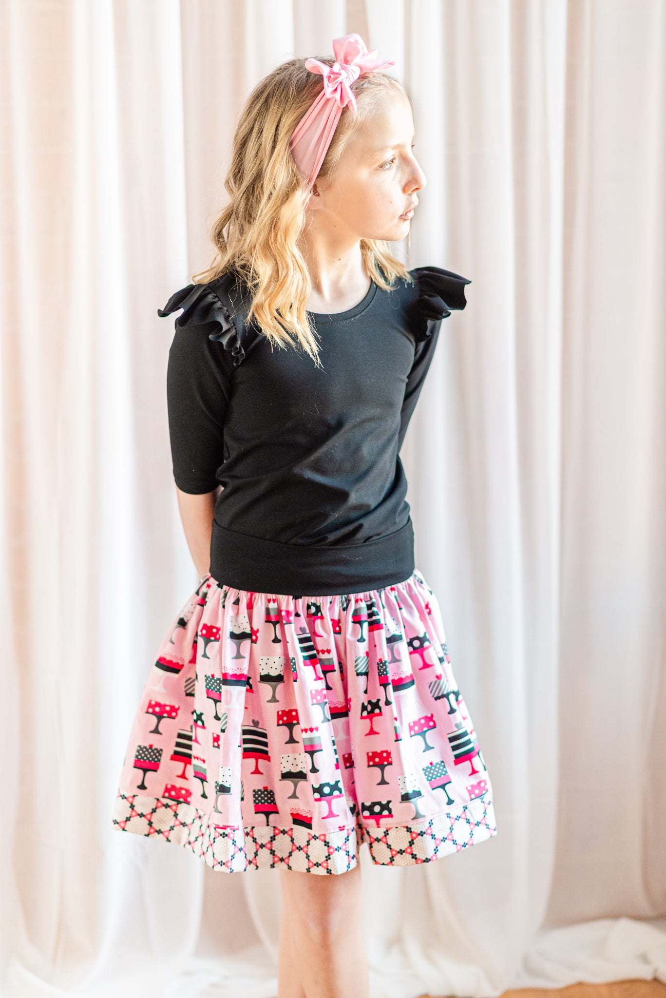 Basic Black Alyssa Flutter Tee