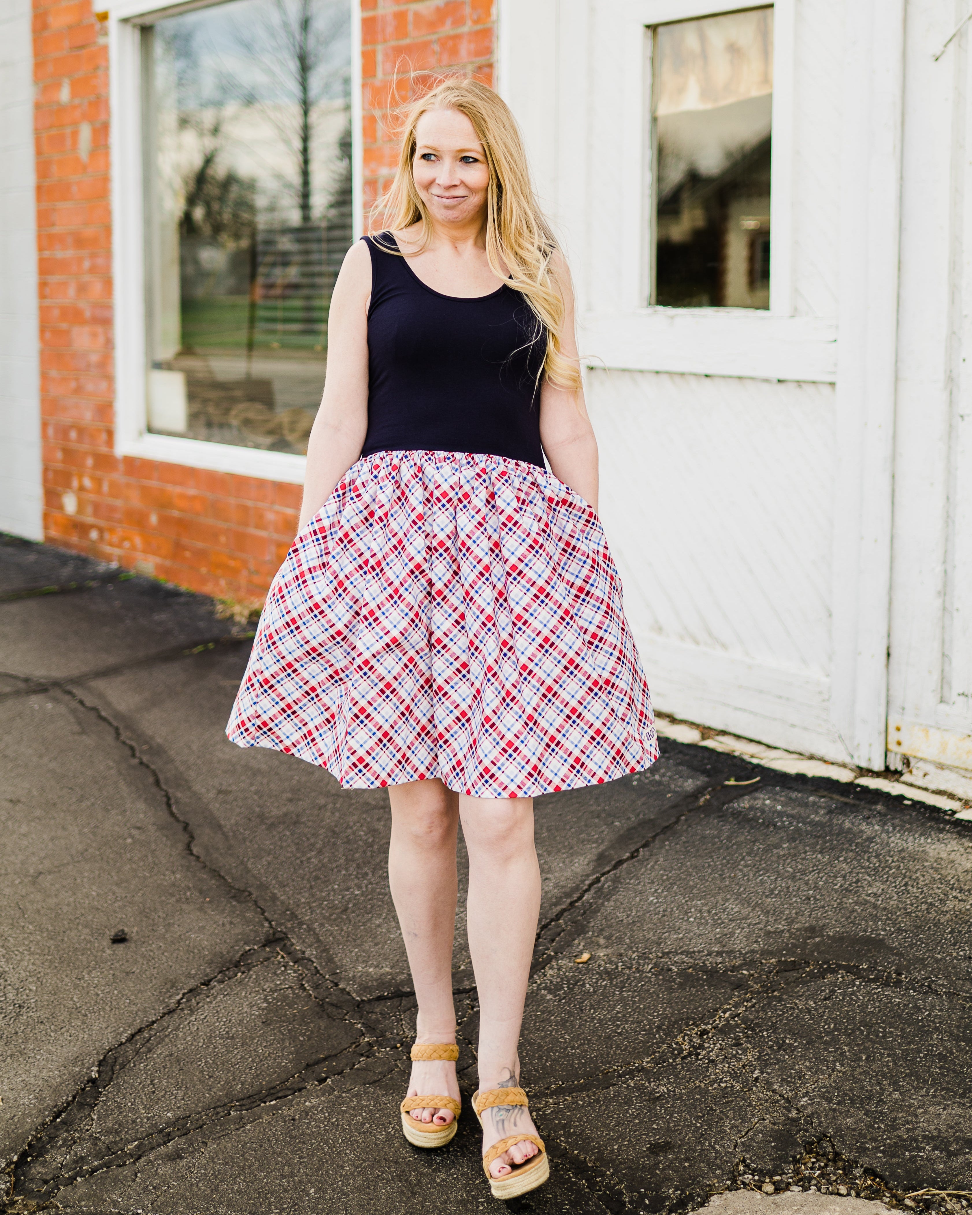 Nantucket Gingham Tank Pocket dress (ships in 2 weeks)