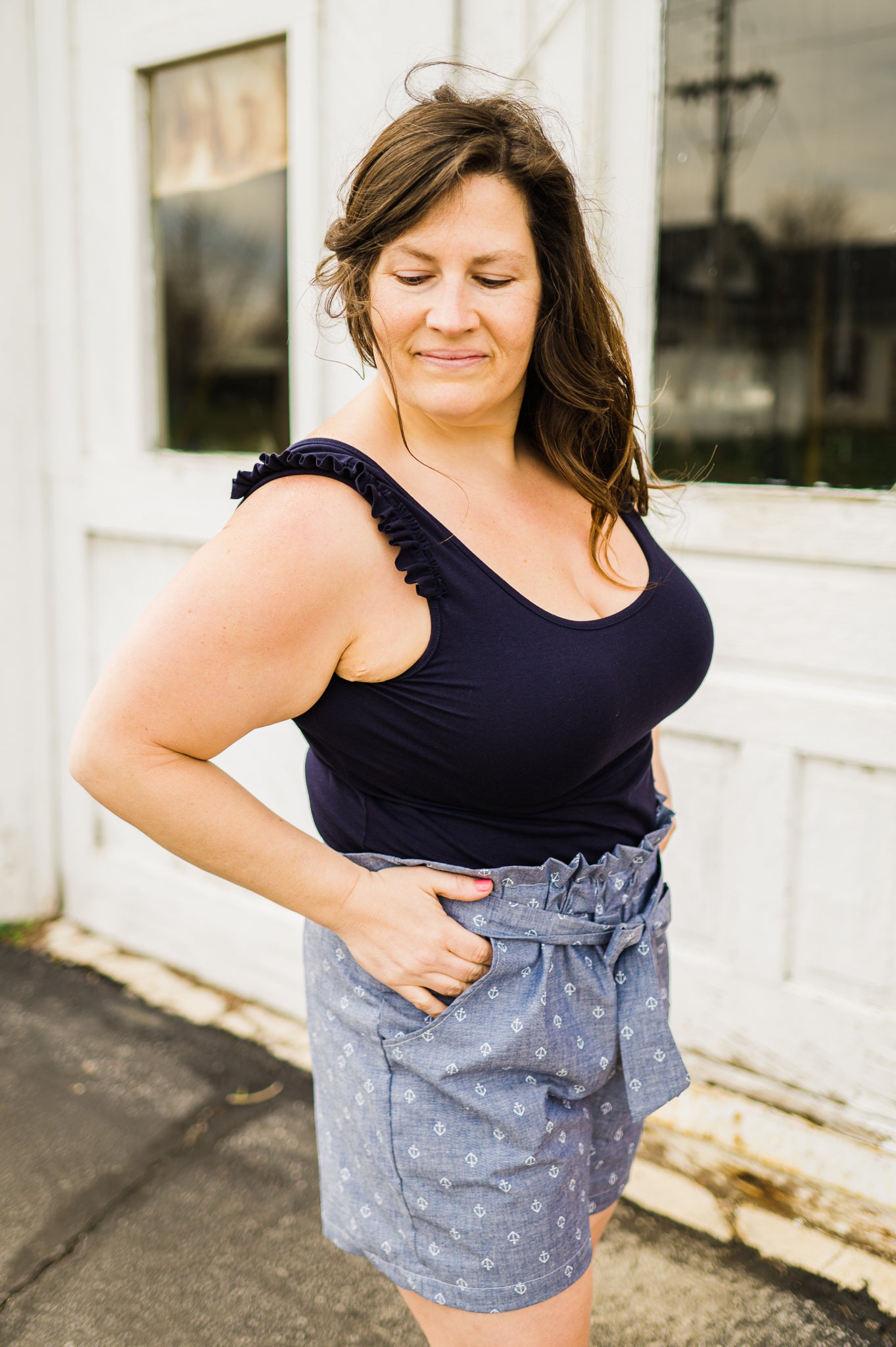 Navy Ladies Zöe Top(ships in 2 weeks)