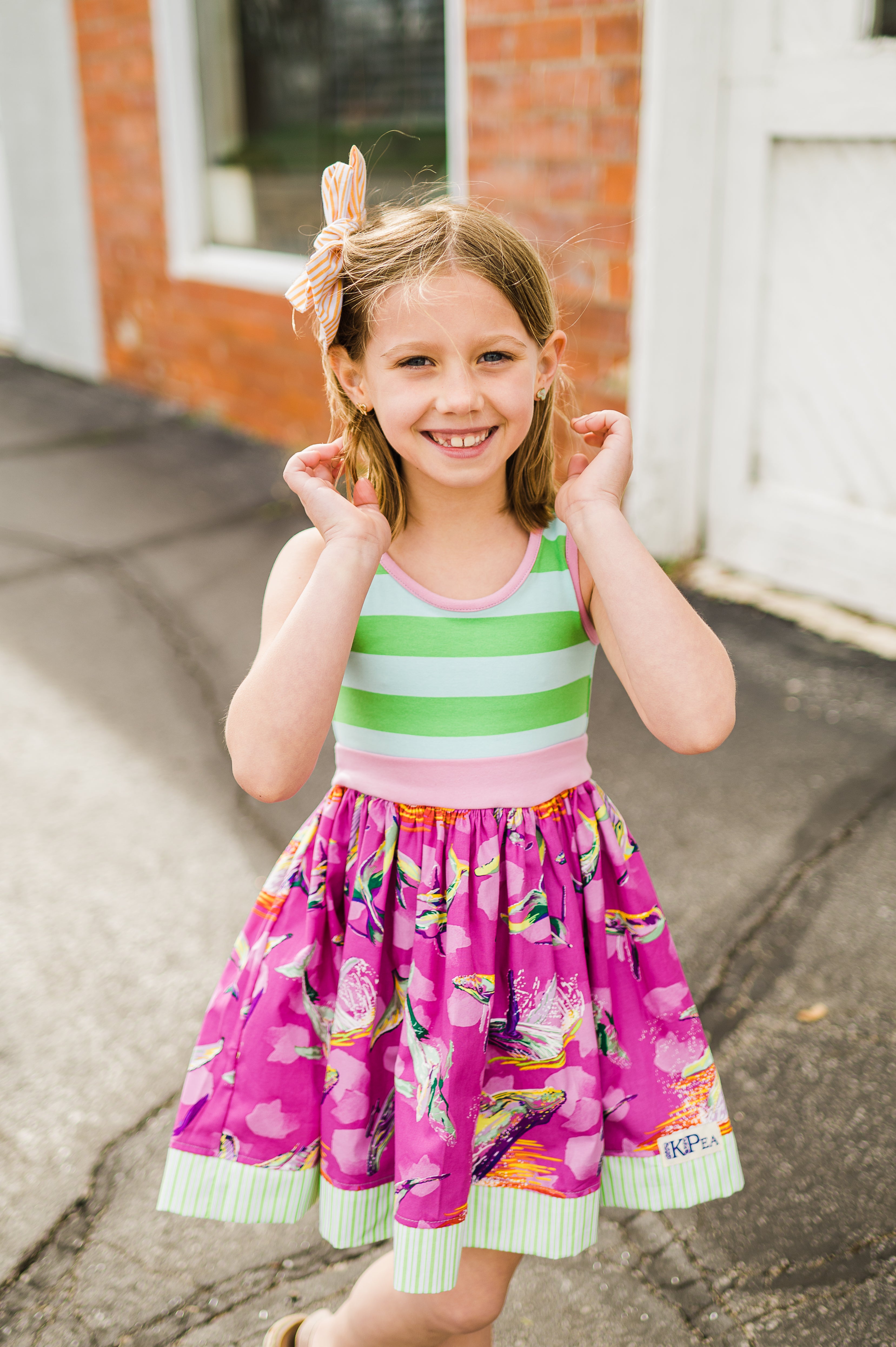 Whale Watching Girls Tank Twirl Dress