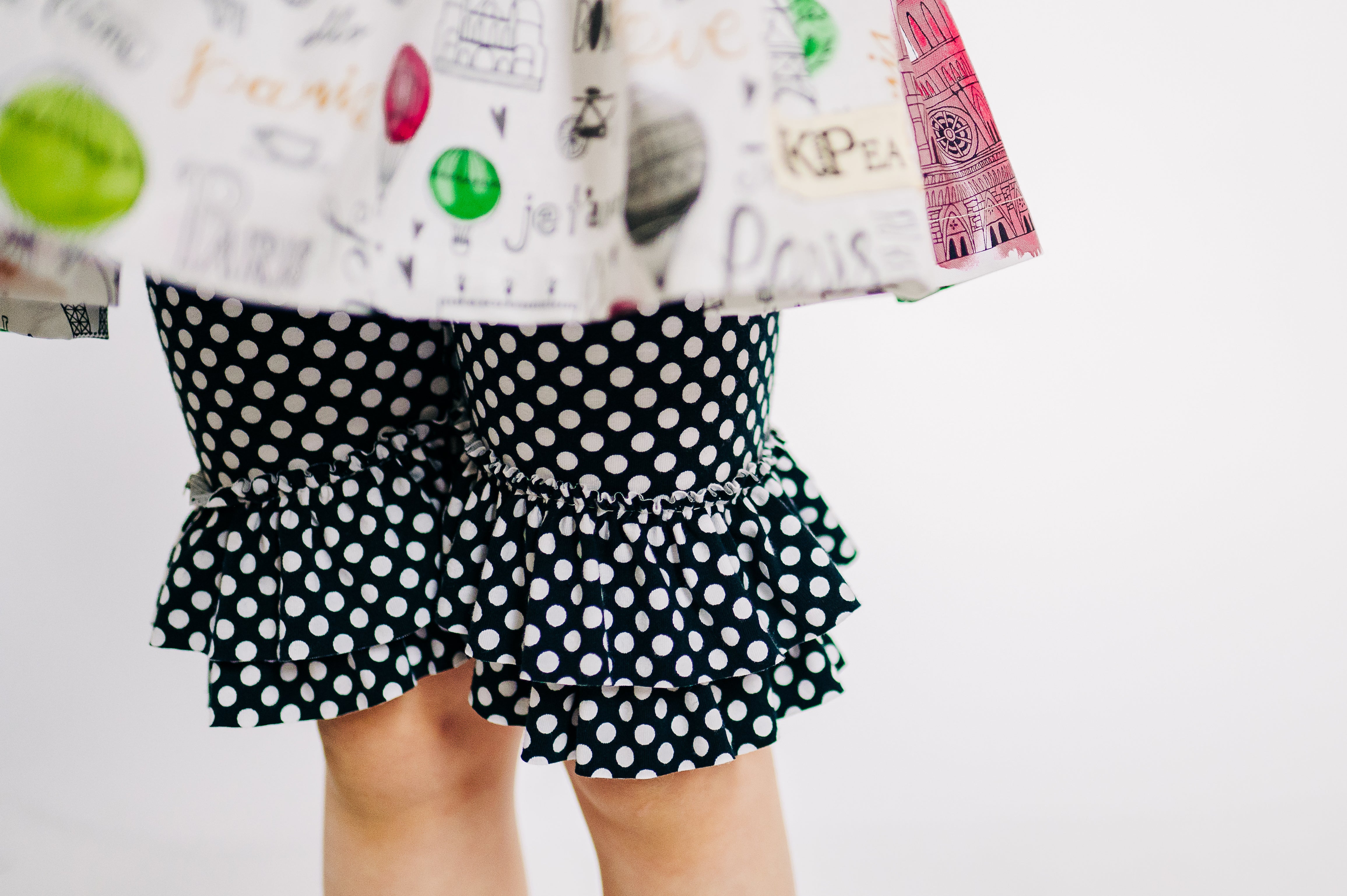 Classic Black Dot Ruffle Shorties (ships in 2 weeks)