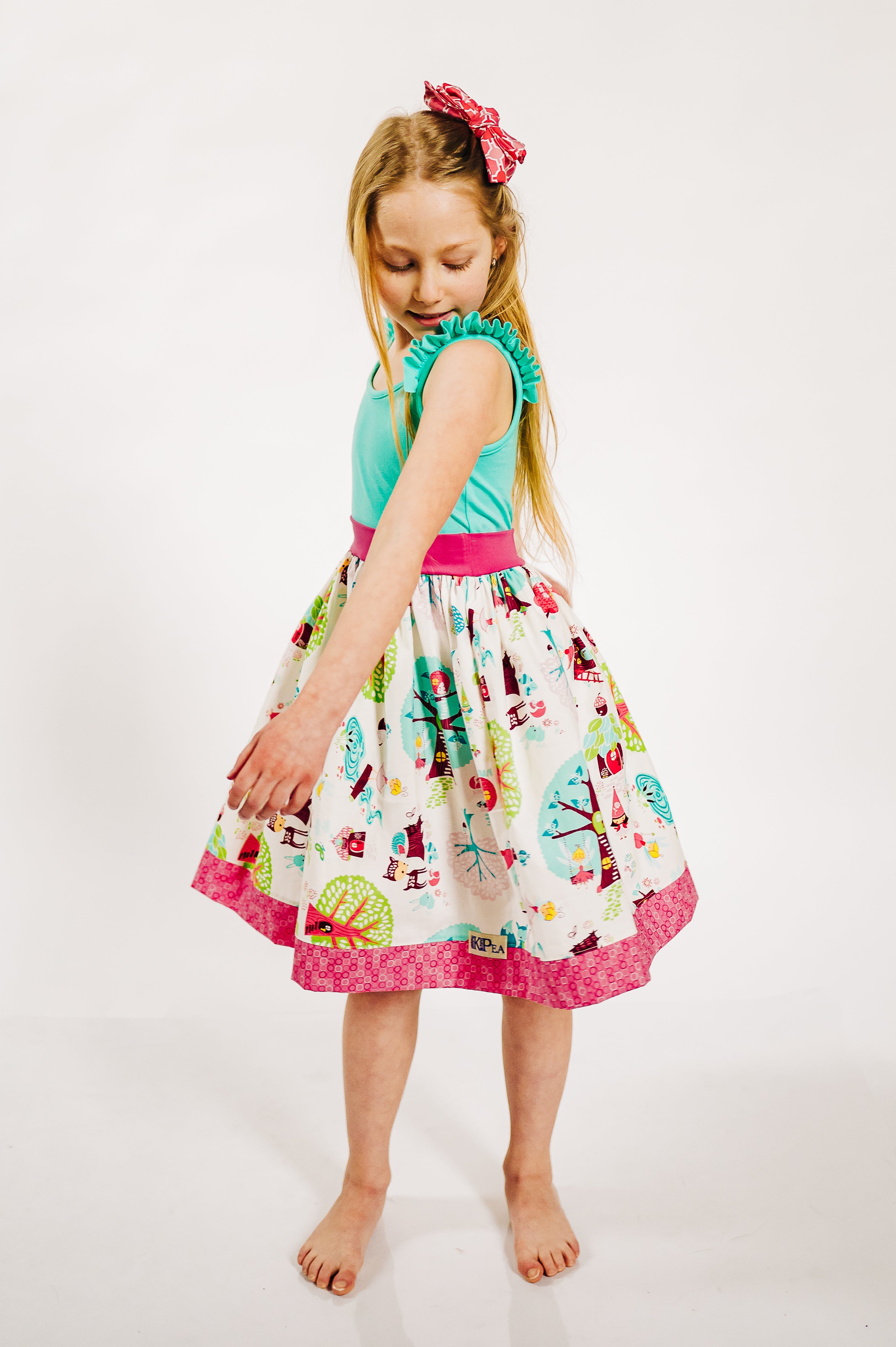 Tree House Friends Twirl dress (ships in 2 weeks)