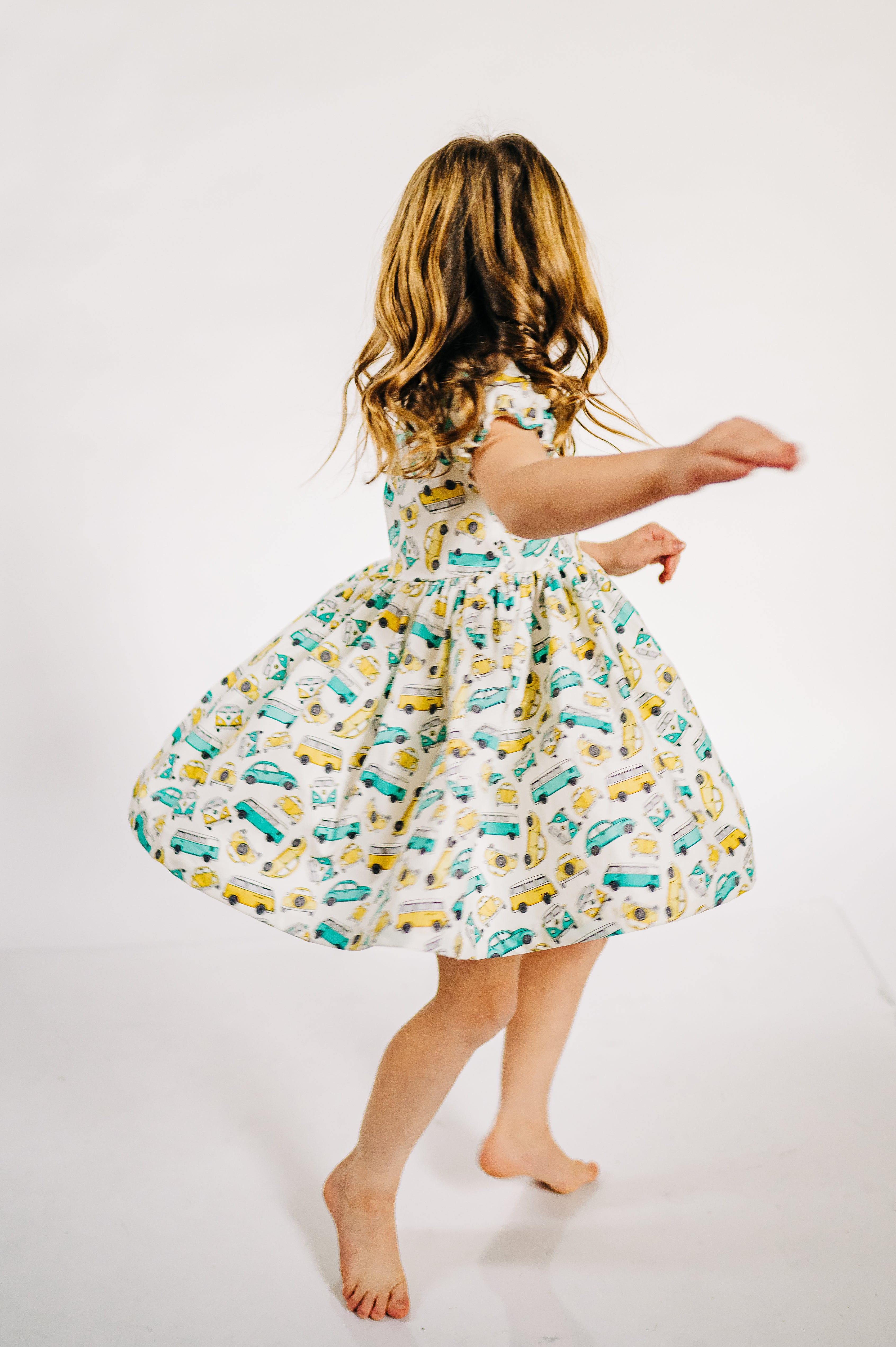 Love Bugs Peasant Puff Sleeved Twirl dress (ships in 2 weeks)