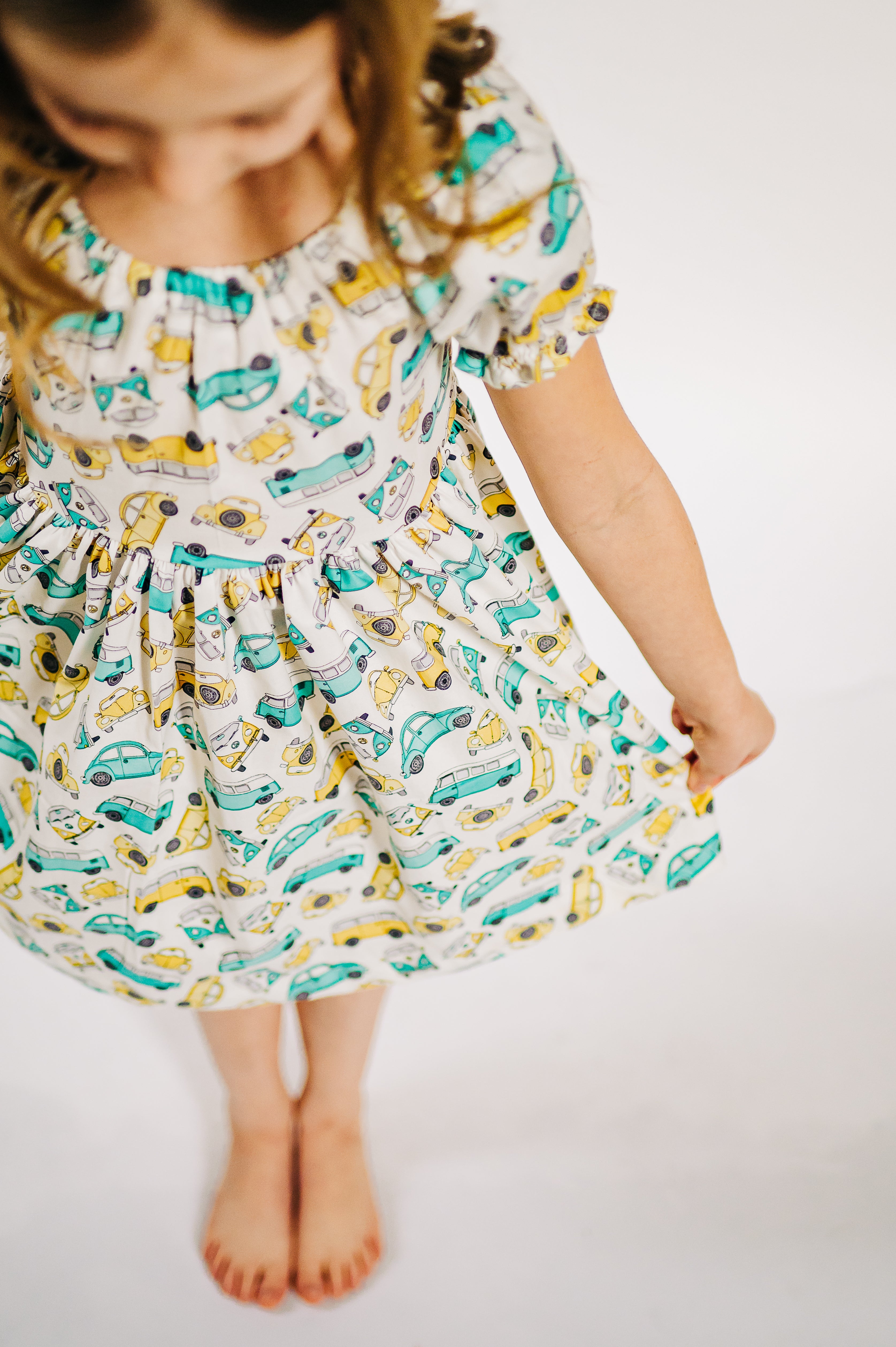 Love Bugs Peasant Puff Sleeved Twirl dress (ships in 2 weeks)
