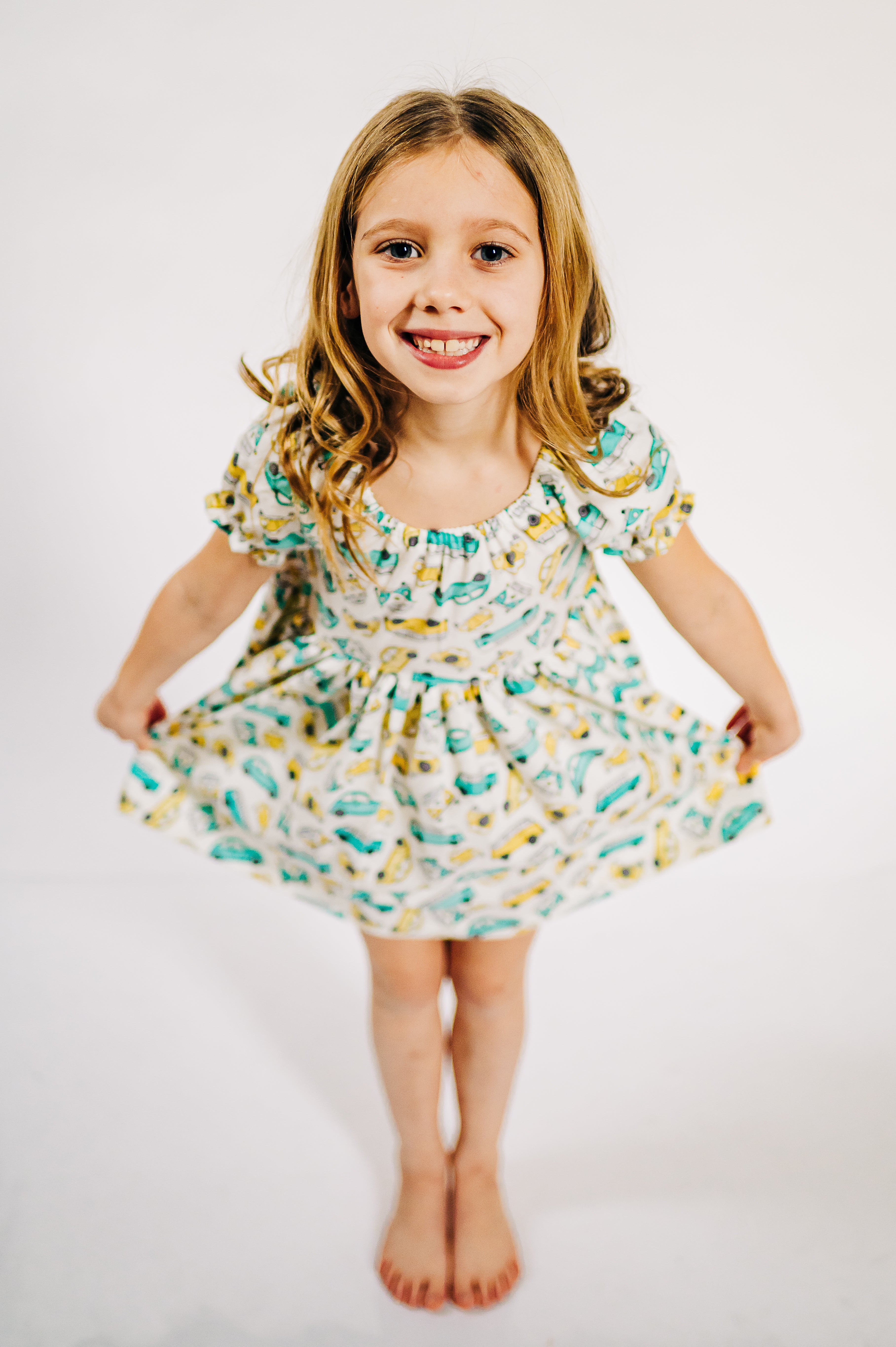 Love Bugs Peasant Puff Sleeved Twirl dress (ships in 2 weeks)