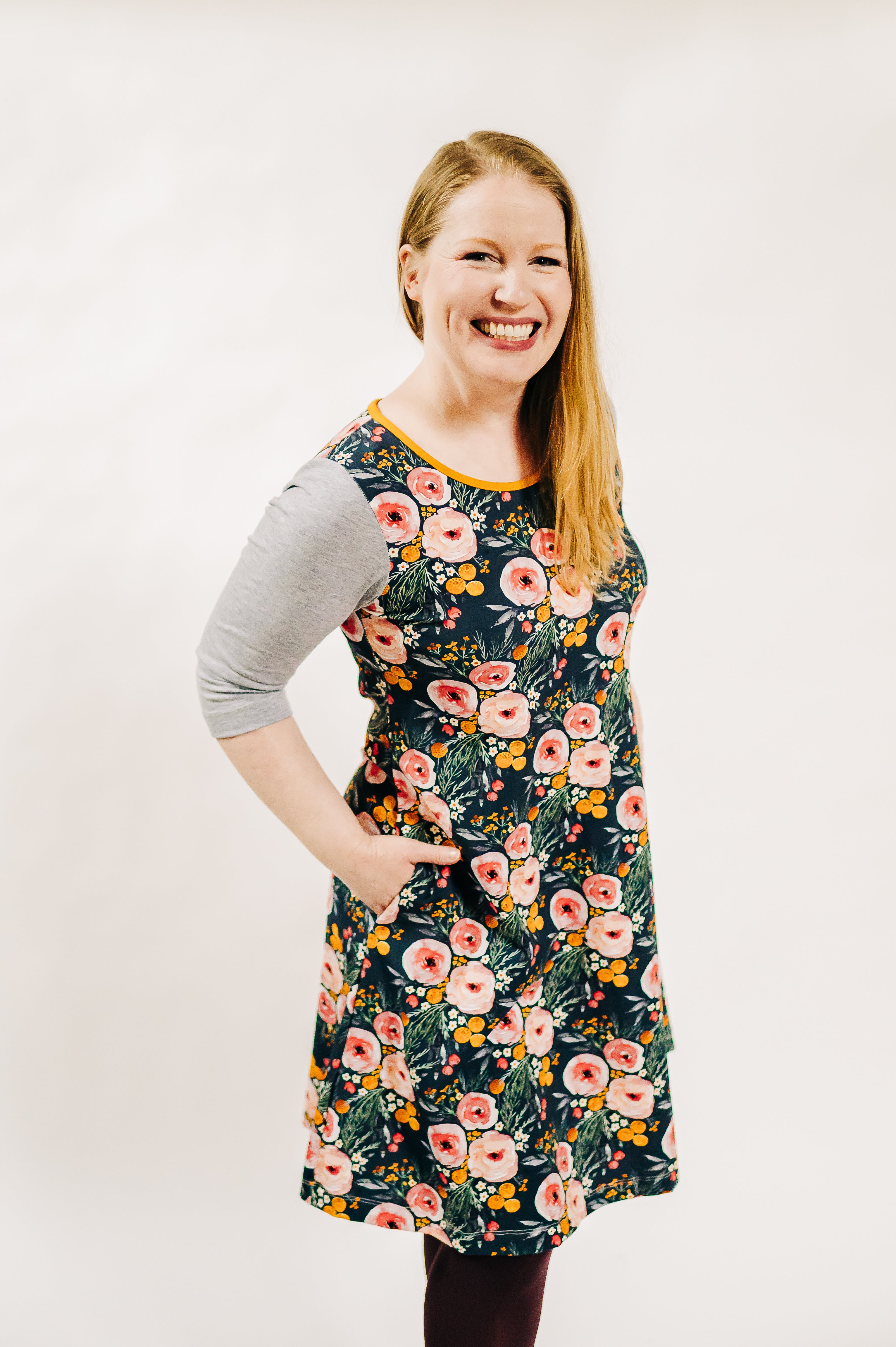 Ladies Tossed Peony Sarah Swing Dress (ships in 2 weeks)