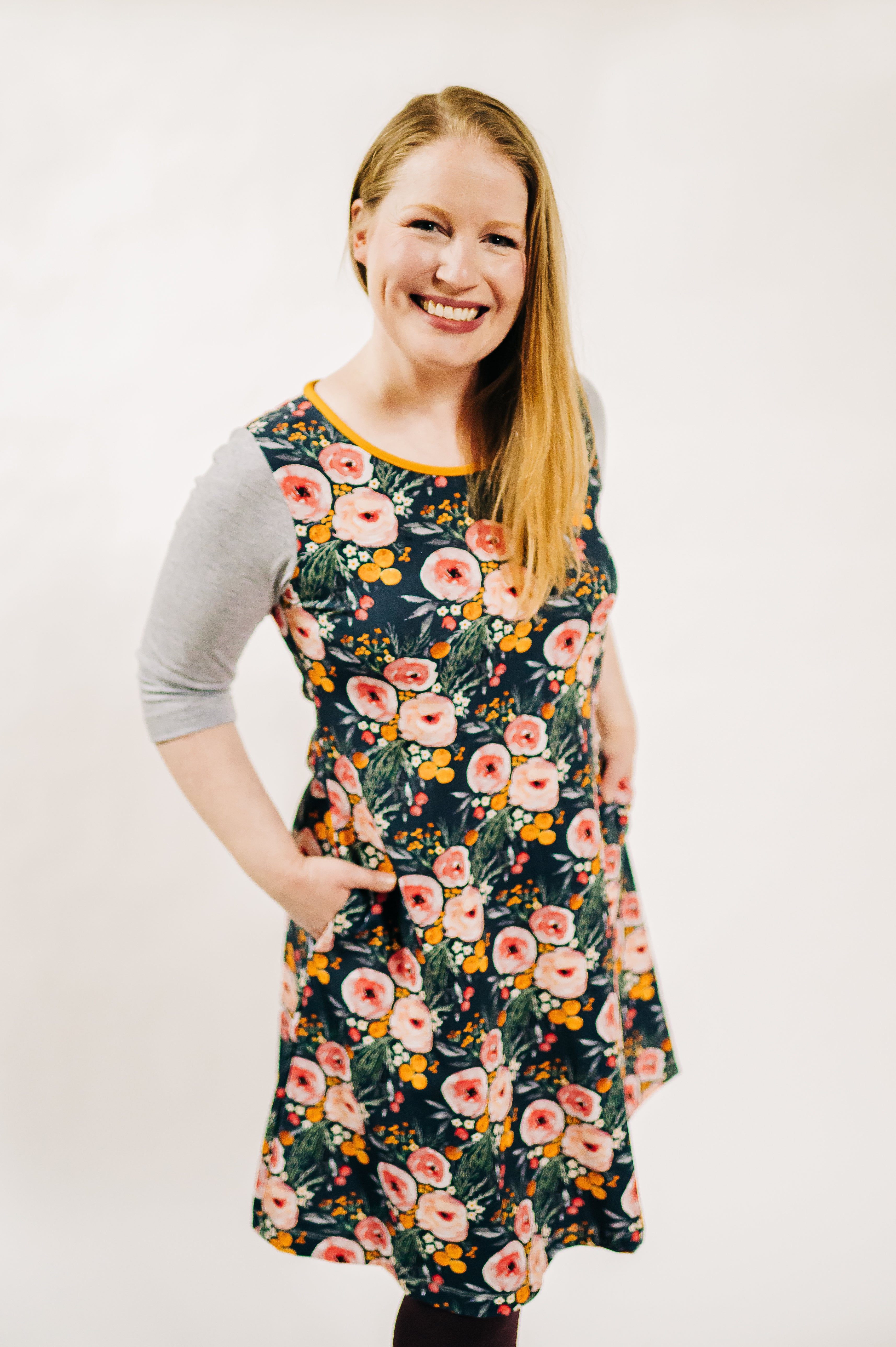 Ladies Tossed Peony Sarah Swing Dress (ships in 2 weeks)