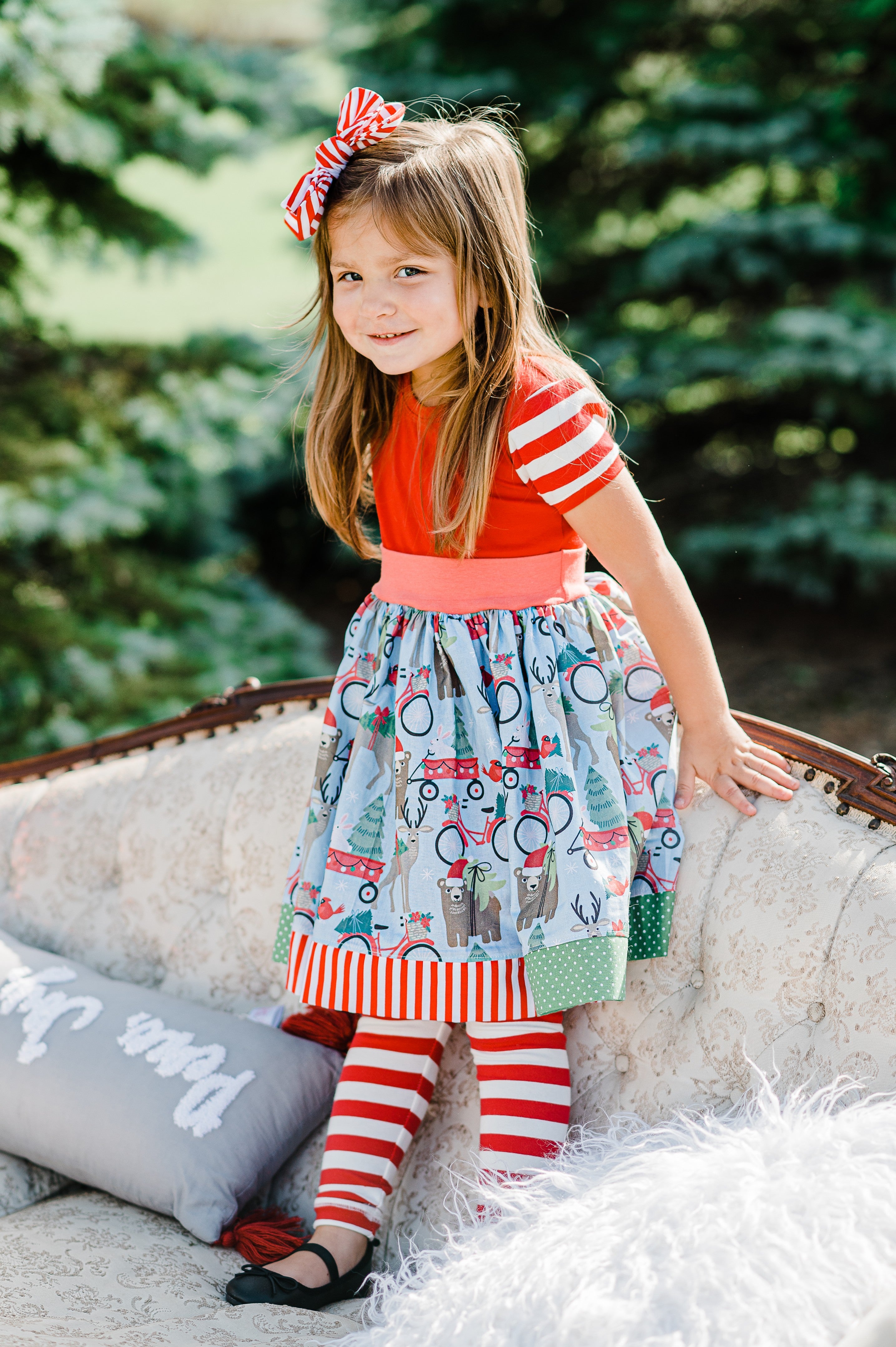Woodland Tree Farm Cap Dress