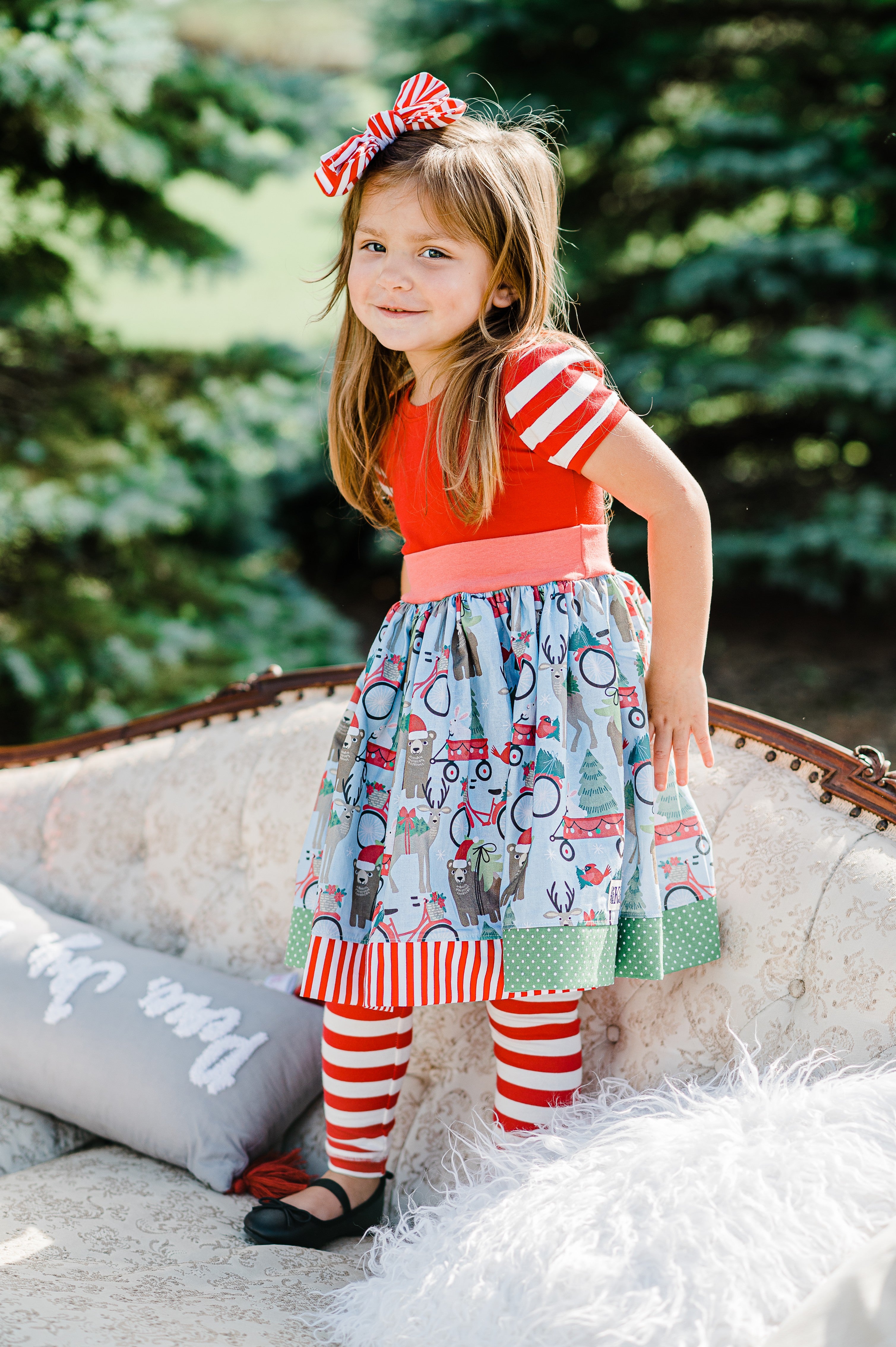 Woodland Tree Farm Cap Dress