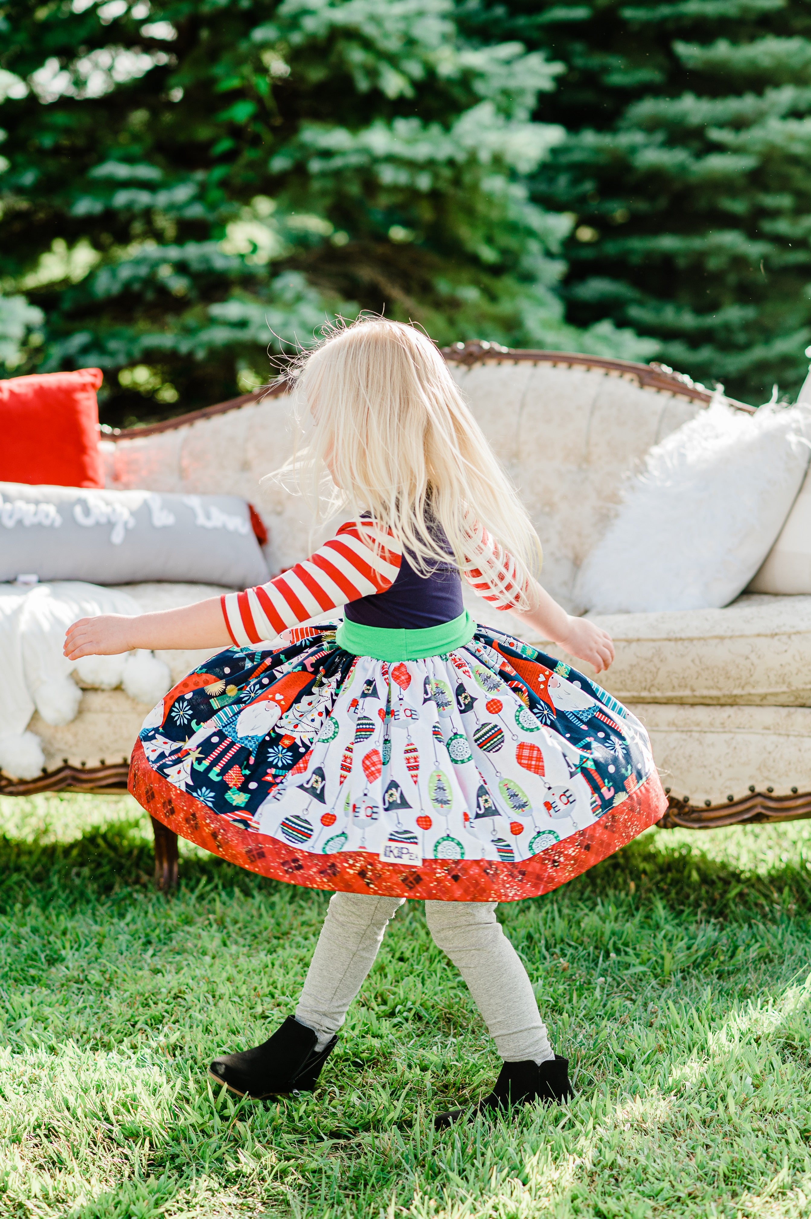 Gnome For The Holidays 3/4 Sleeve Dress