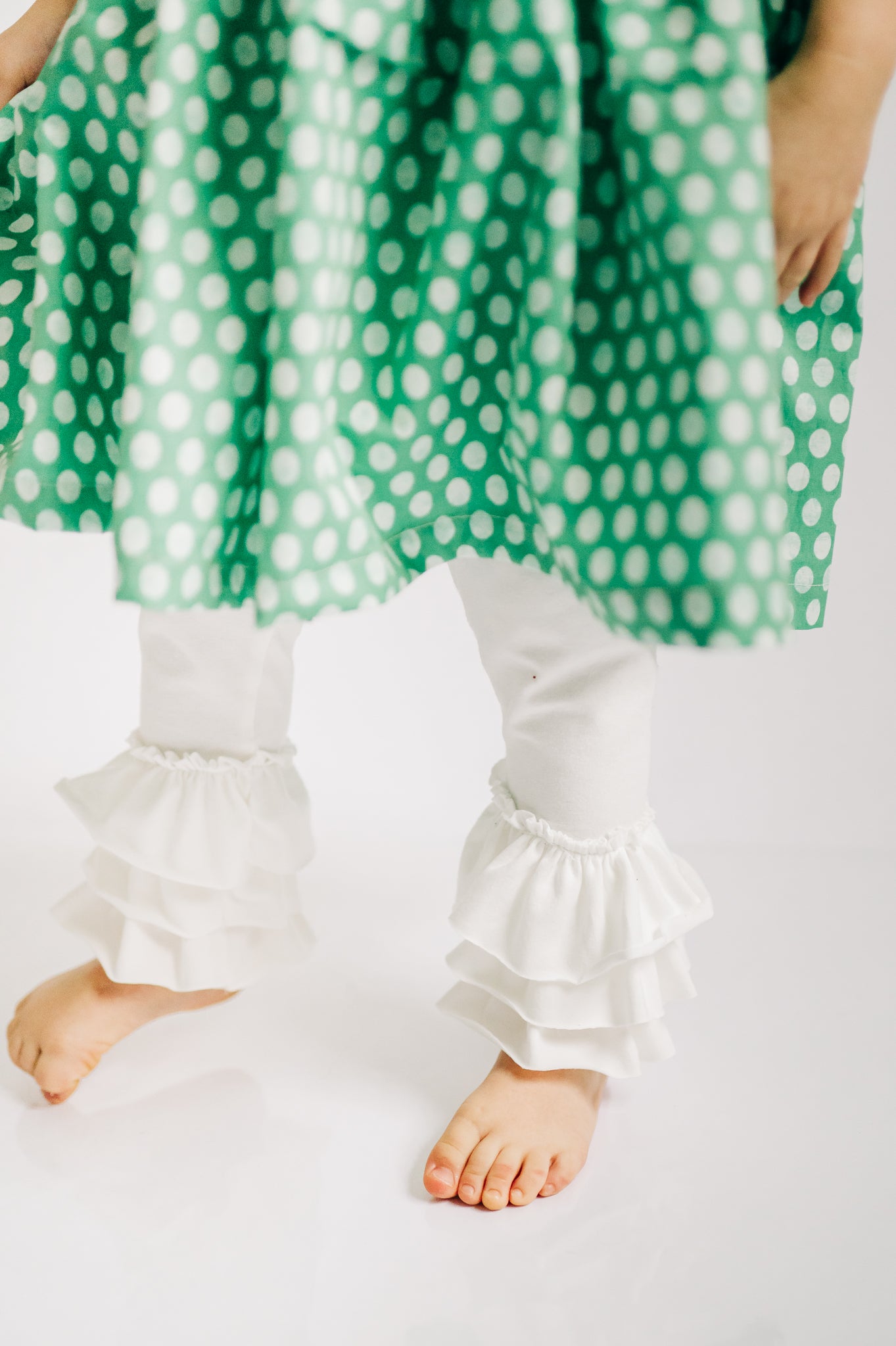 Eggshell Triple Ruffle Leggings (ships in 2 weeks)