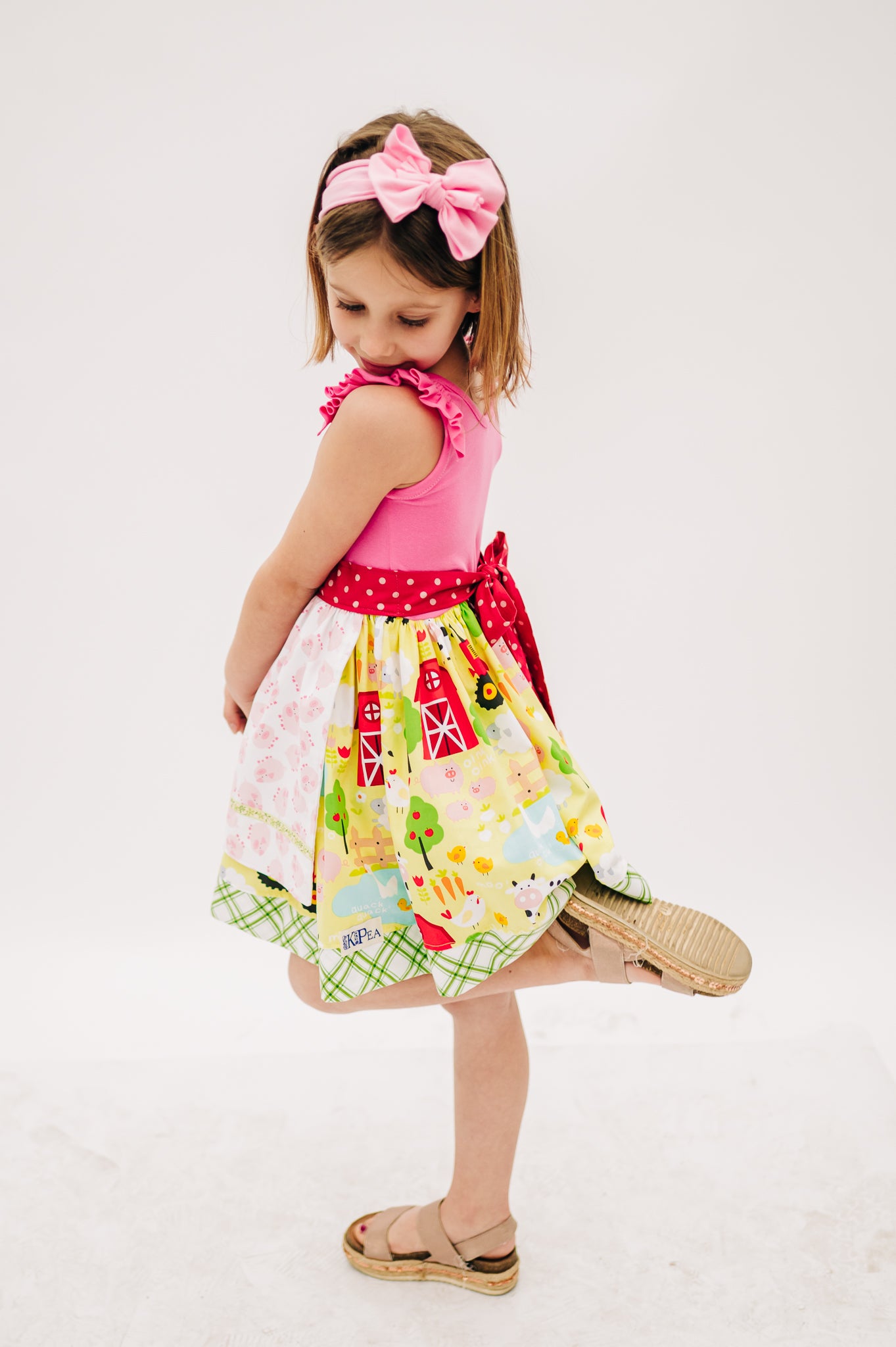 Barn Yard Cutie Apron Twirl dress (ships in 2 weeks)
