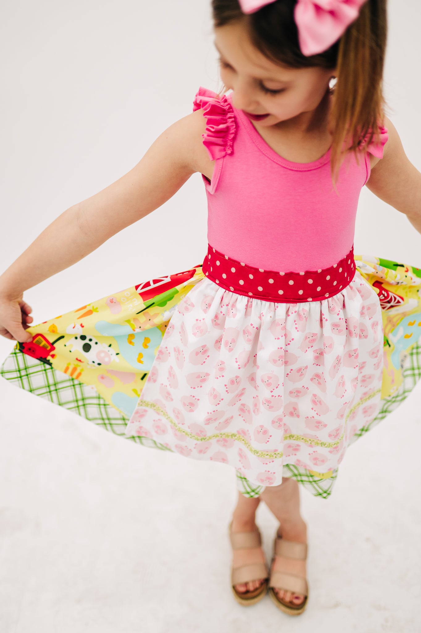 Barn Yard Cutie Apron Twirl dress (ships in 2 weeks)