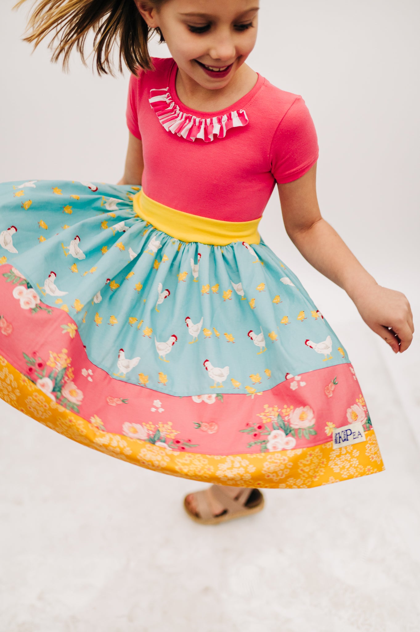 Baby Chicks Cap Sleeved Twirl dress READY TO SHIP