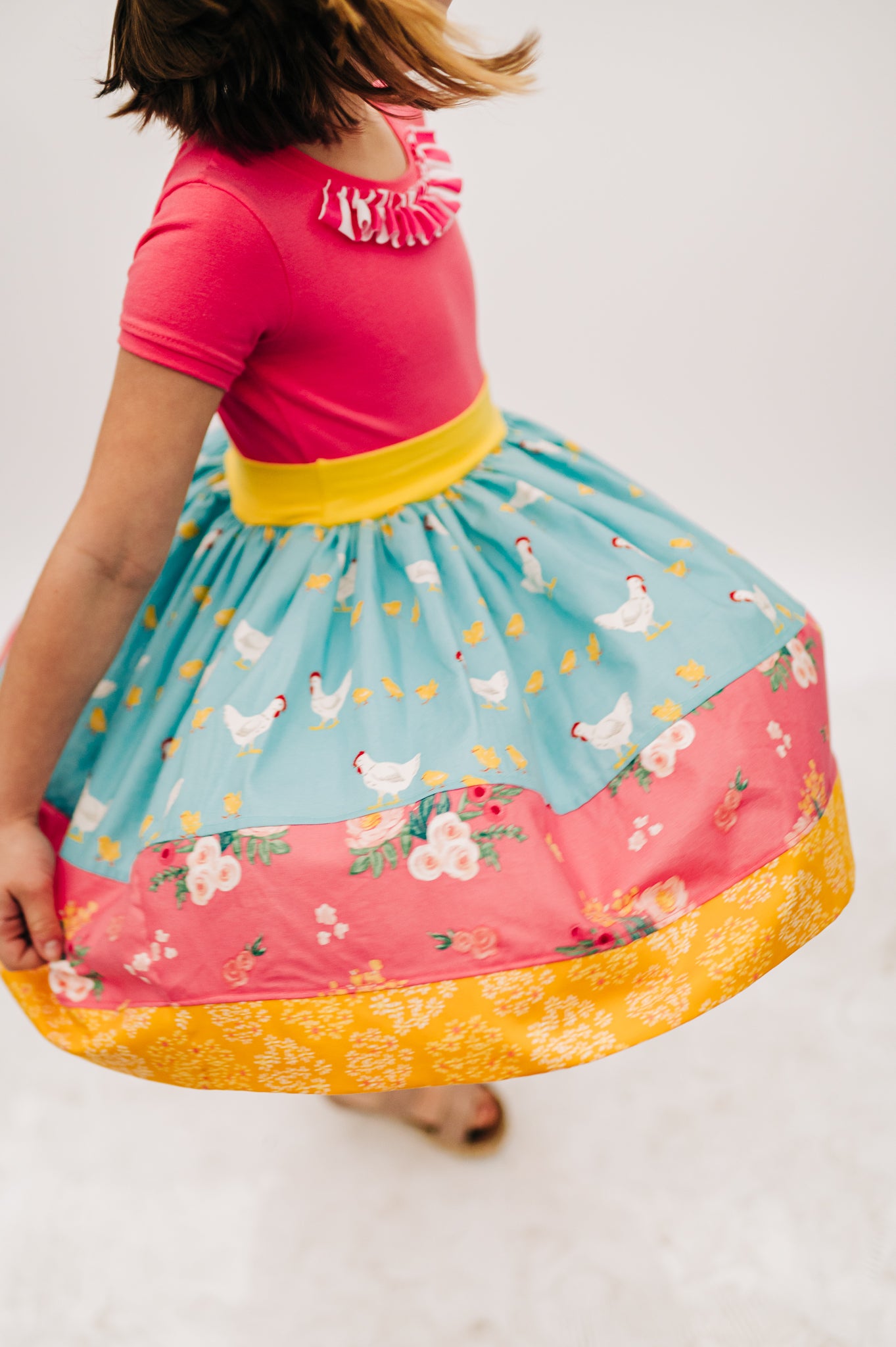 Baby Chicks Cap Sleeved Twirl dress READY TO SHIP