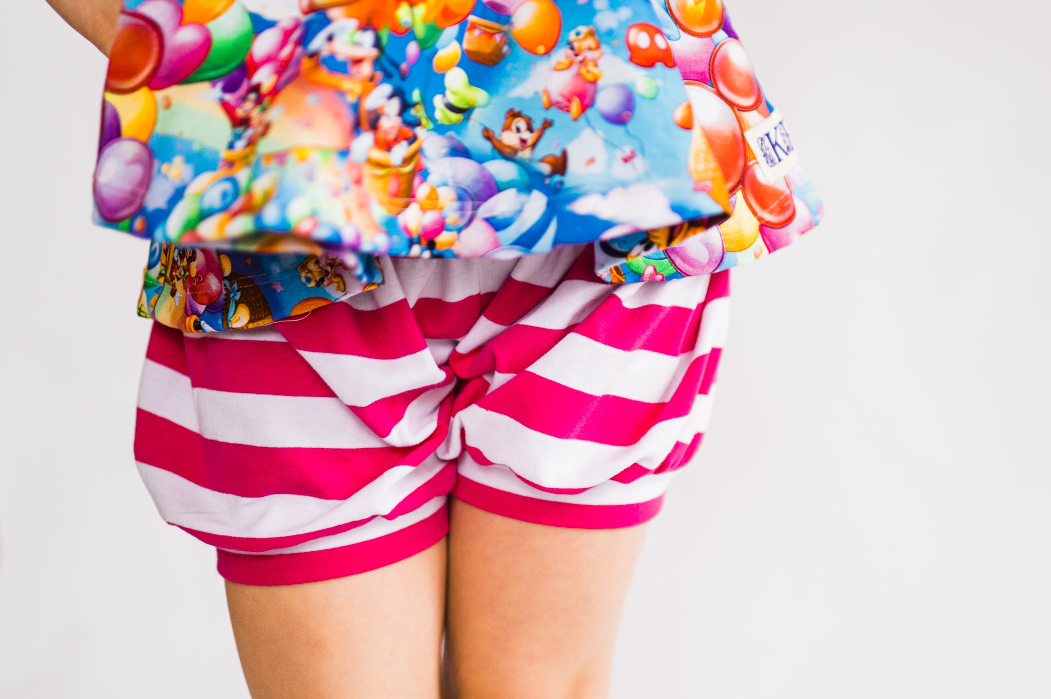 Hot Pink Striped Bubble shorts (ships in 2 weeks)