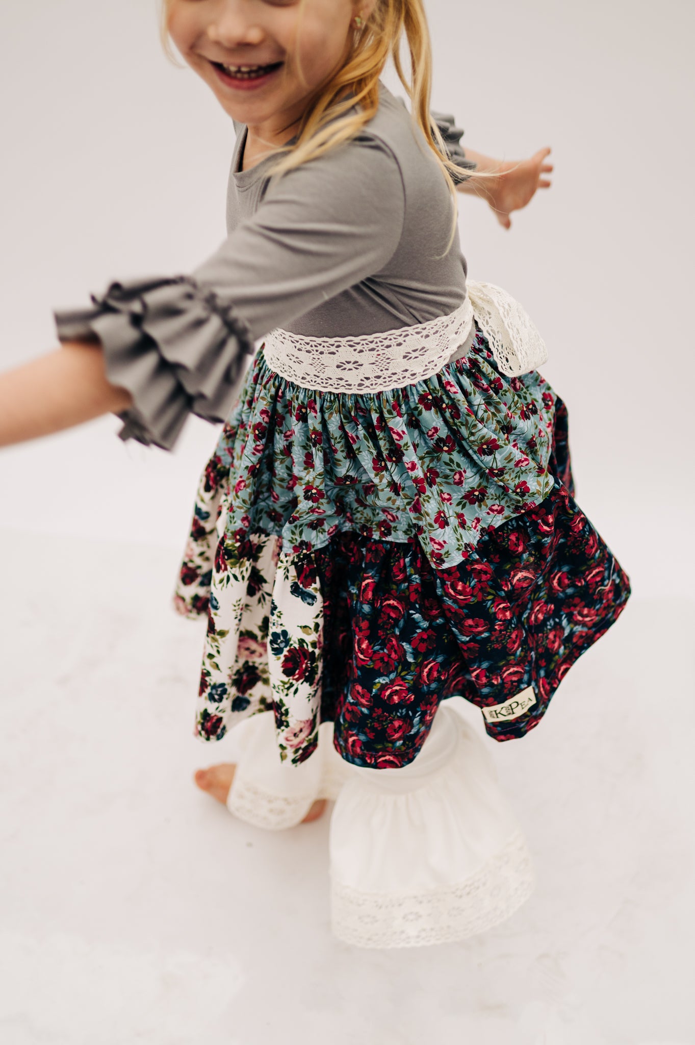 Girls Eggshell Knit with Lace Ruffle pants (ships in 2 weeks)