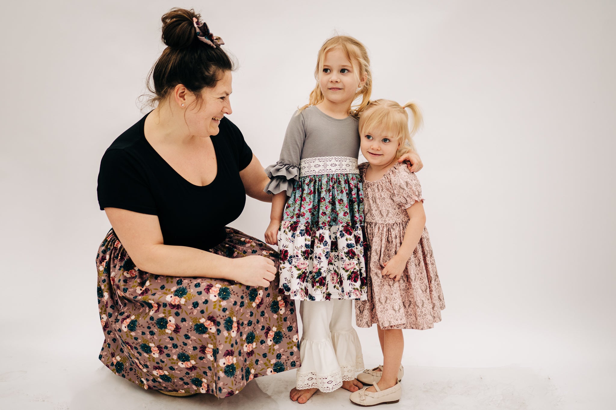 Some Bunny Loves You Peasant Puff Sleeved Twirl dress (ships in 2 weeks)