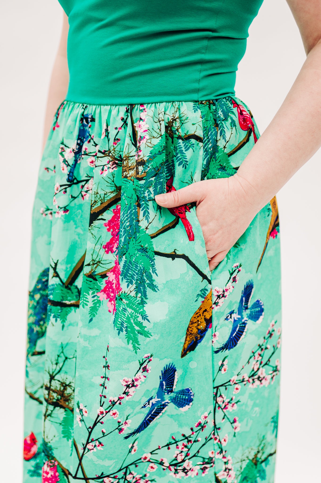 Pretty As a Peacock Cap Sleeved Ladies Maxi Dress (ships in 2 weeks)