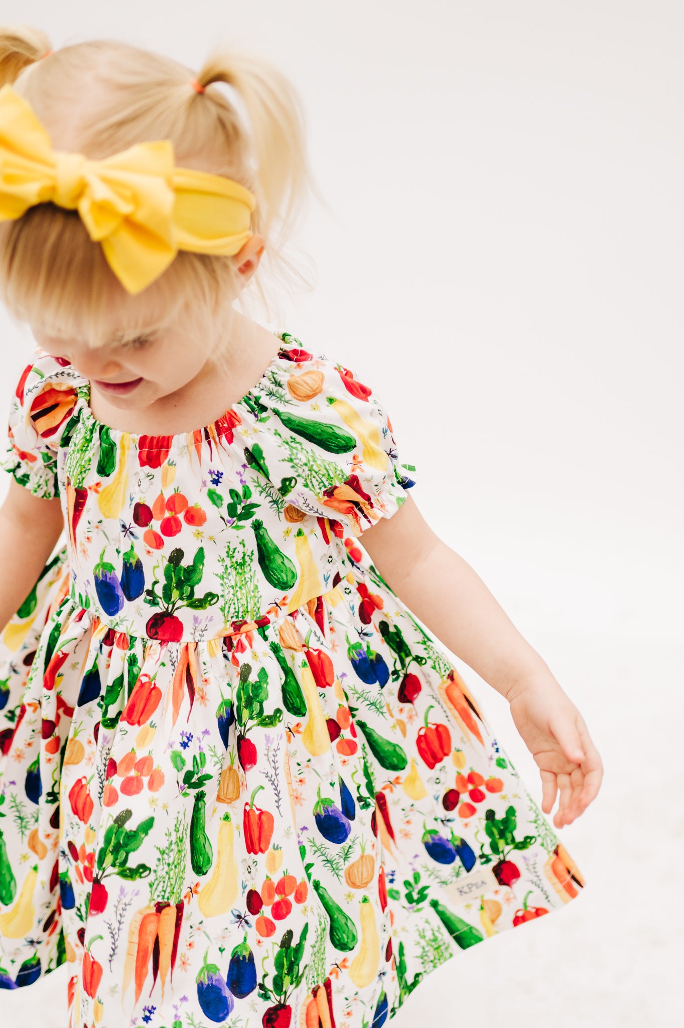 Hungry Caterpillar Peasant Puff Sleeved Twirl dress (ships in 2 weeks)