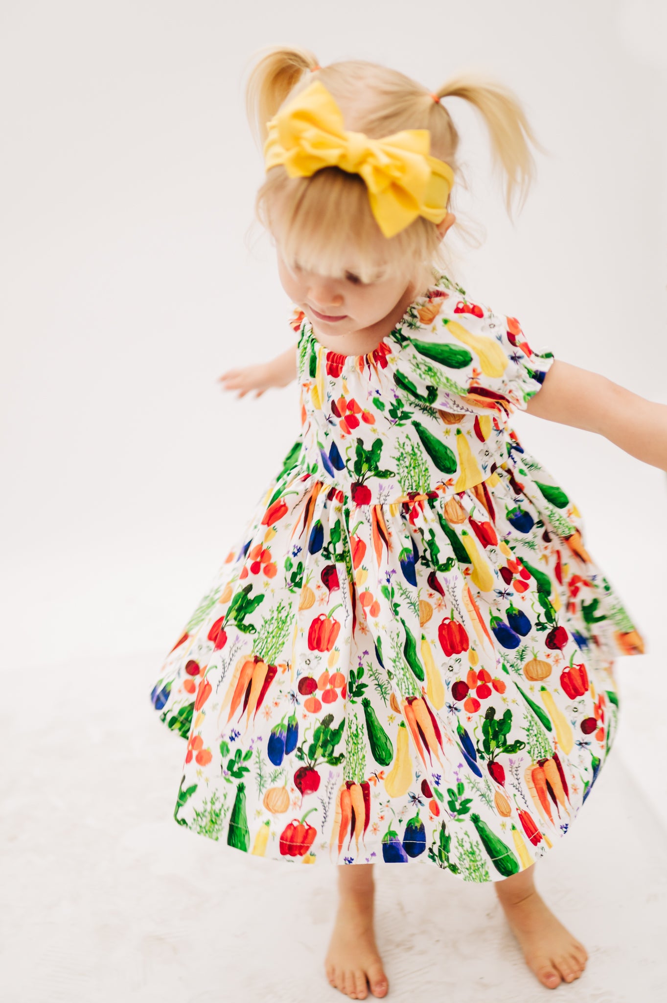 Hungry Caterpillar Peasant Puff Sleeved Twirl dress (ships in 2 weeks)