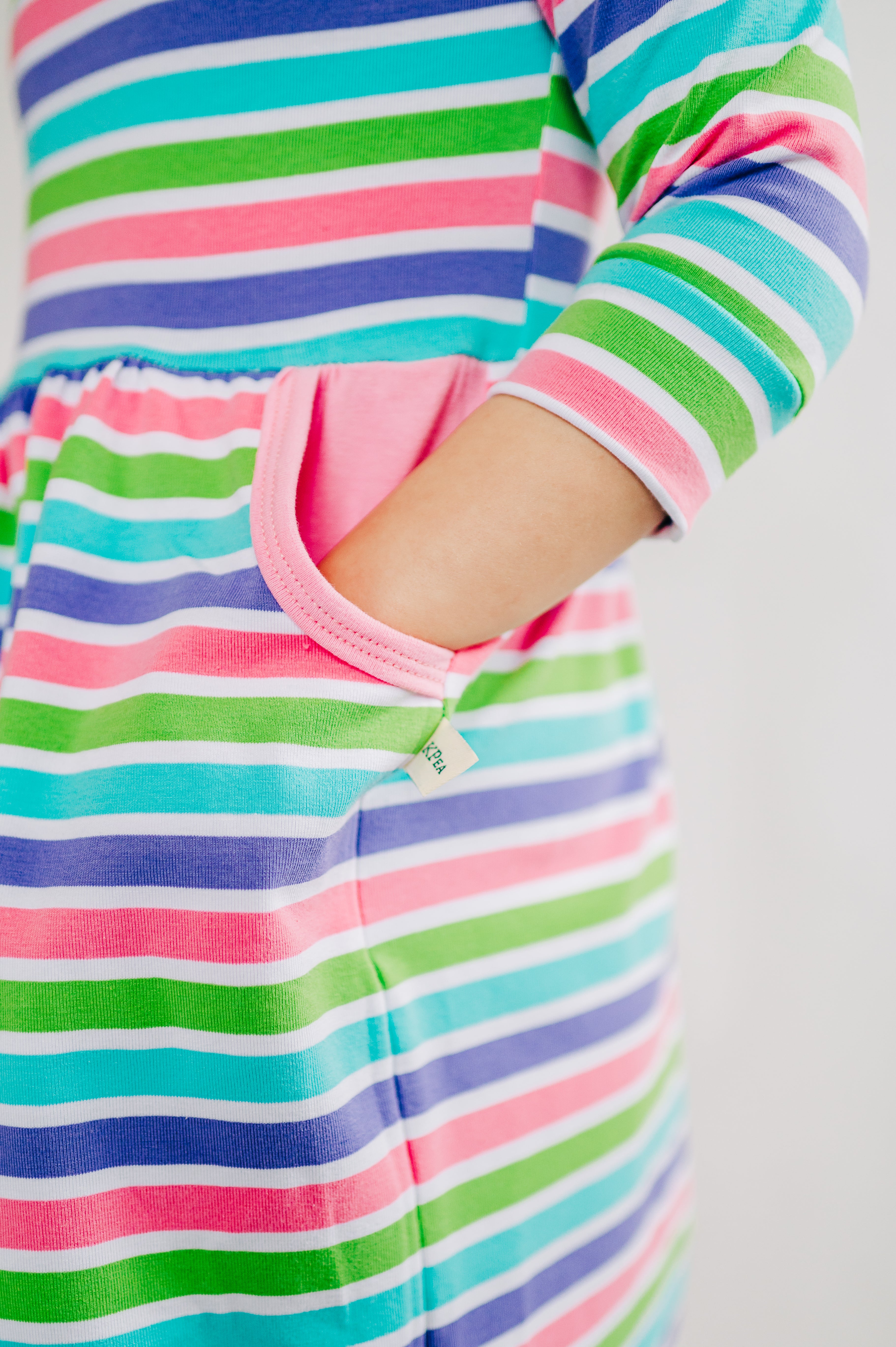 Cotton Candy Striped Elliot Hooded 3/4 Sleeve Lap