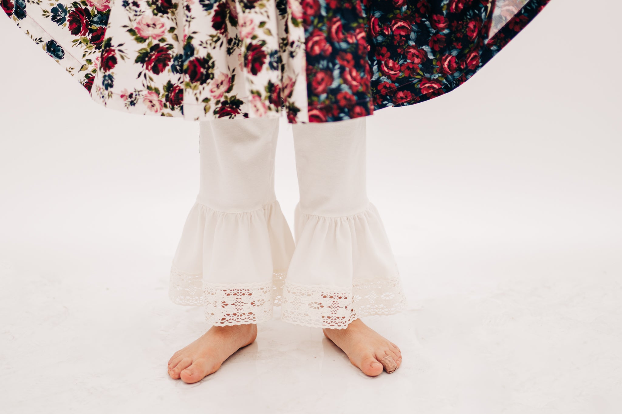 Girls Eggshell Knit with  Lace Ruffle pants (ships in 2 weeks)