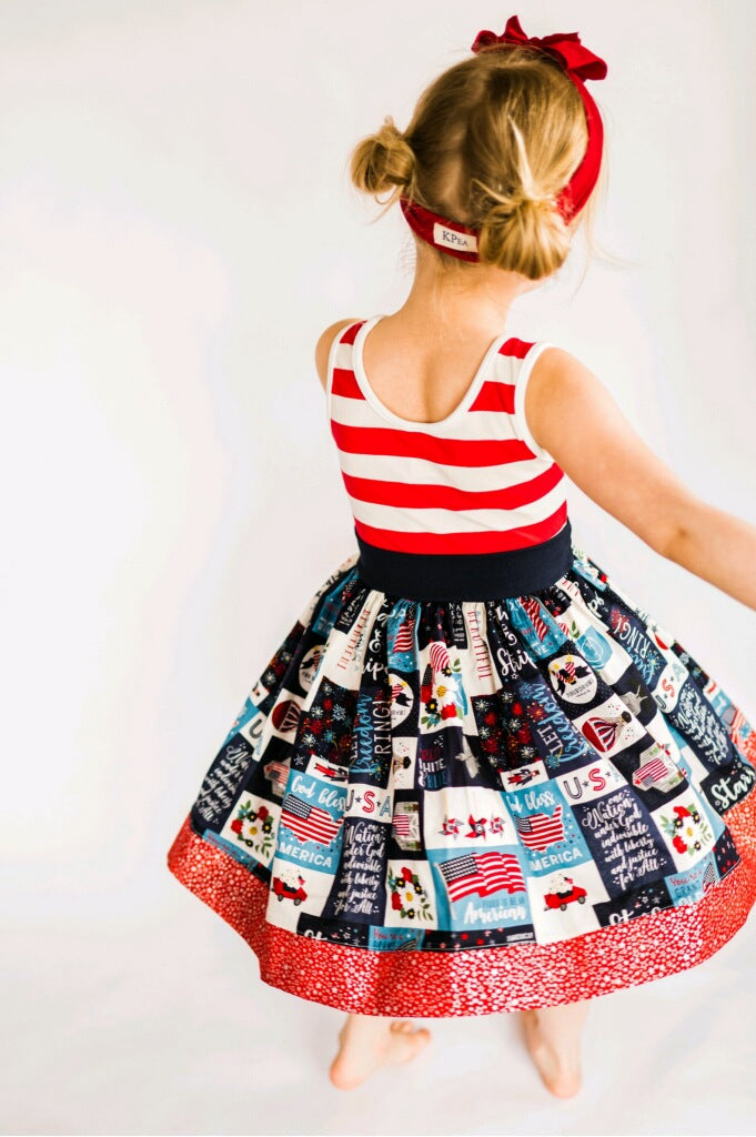 America the Beautiful Tank Twirl Dress (Ships in 2 Weeks)