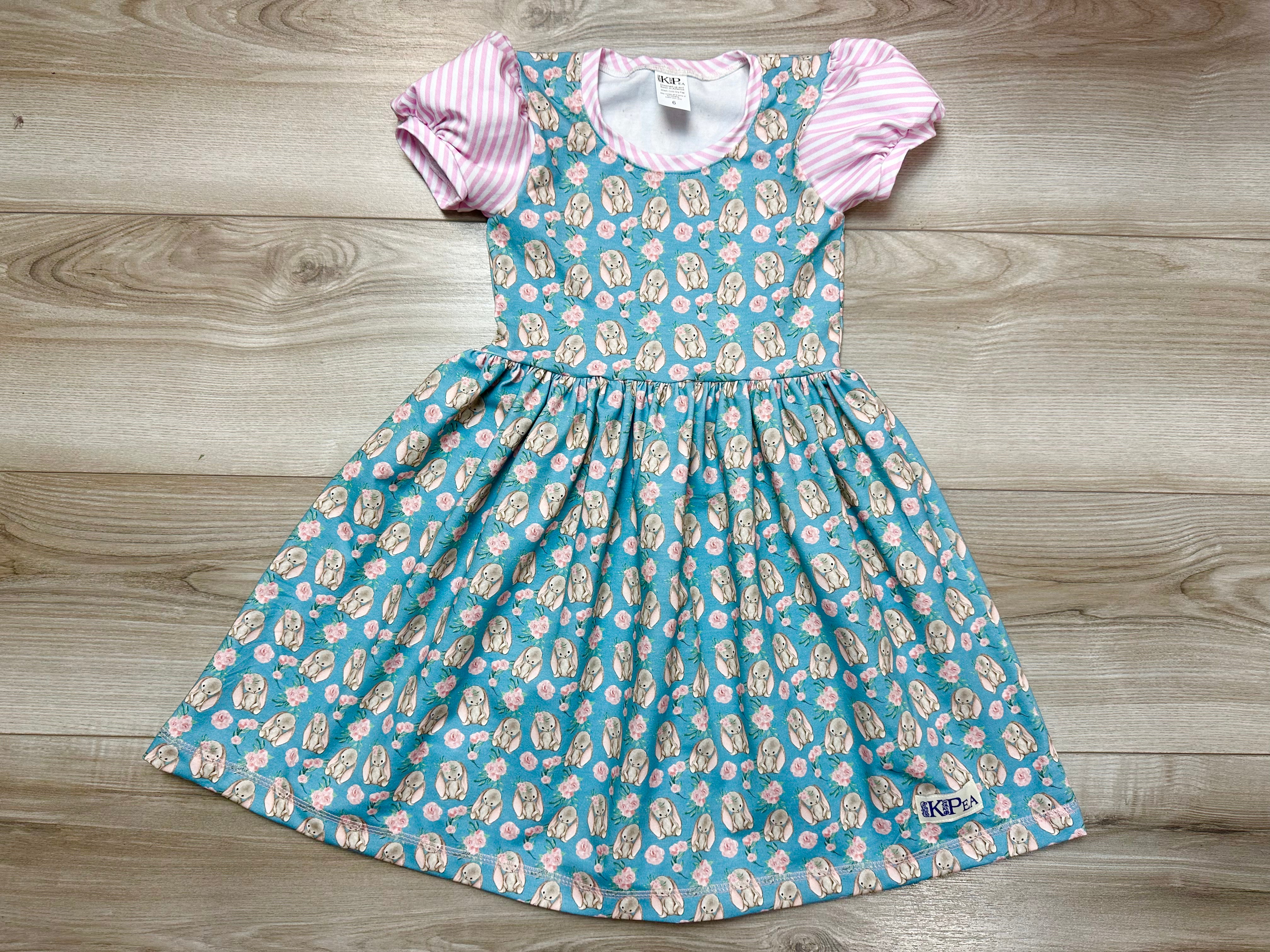 Lovely bunny Puff Cap Lap Dress